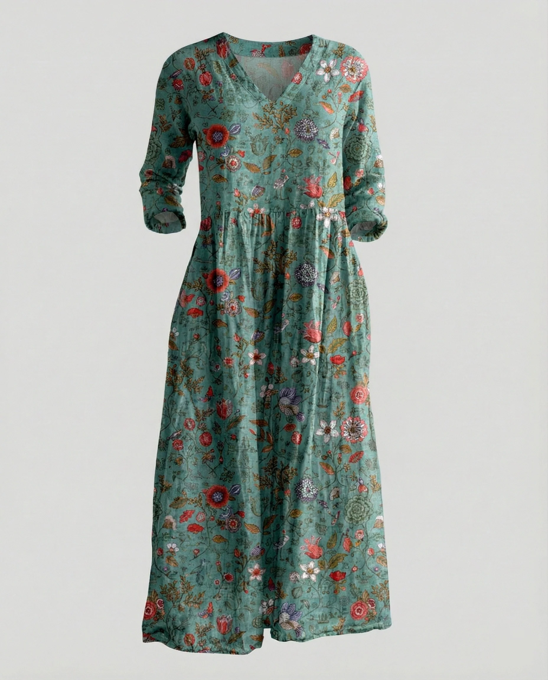 Damen Boho Maxikleid Sommer Leinenoptik - Image 25