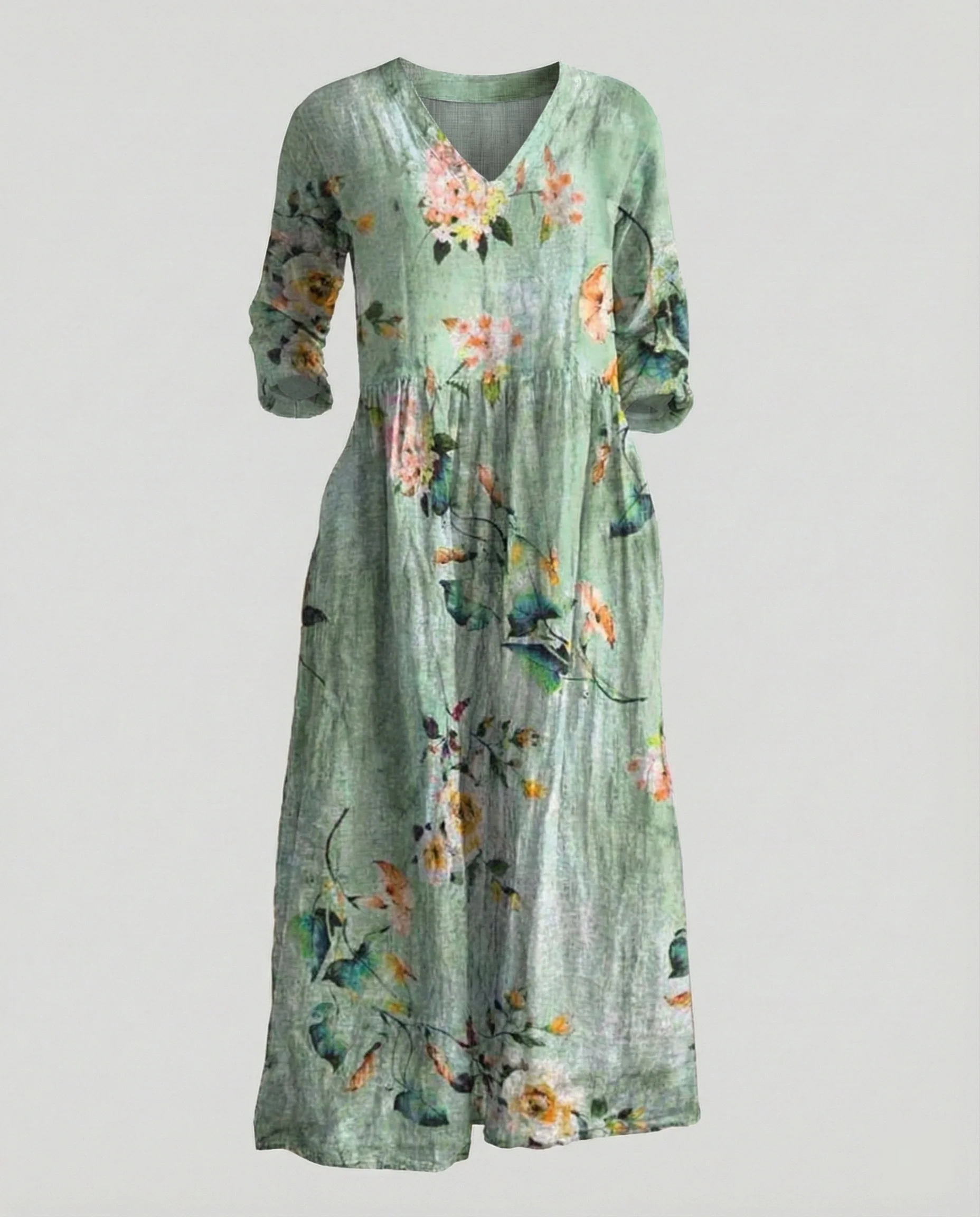 Damen Boho Maxikleid Sommer Leinenoptik - Image 28