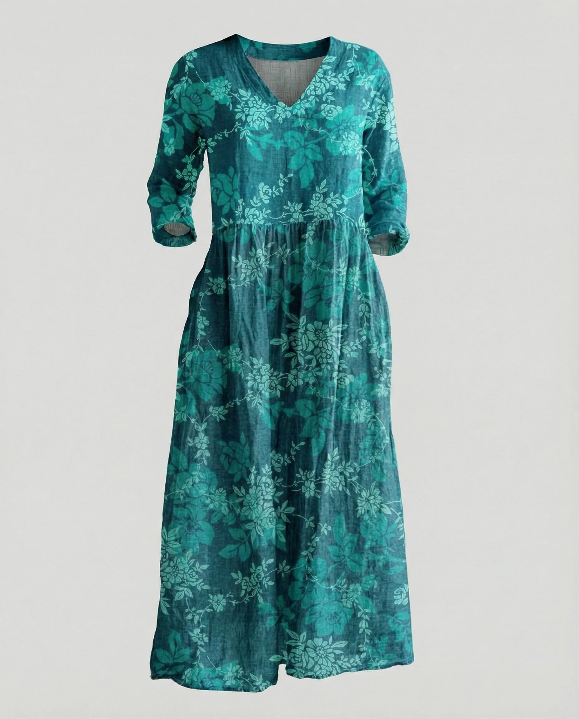 Damen Boho Maxikleid Sommer Leinenoptik - Image 30