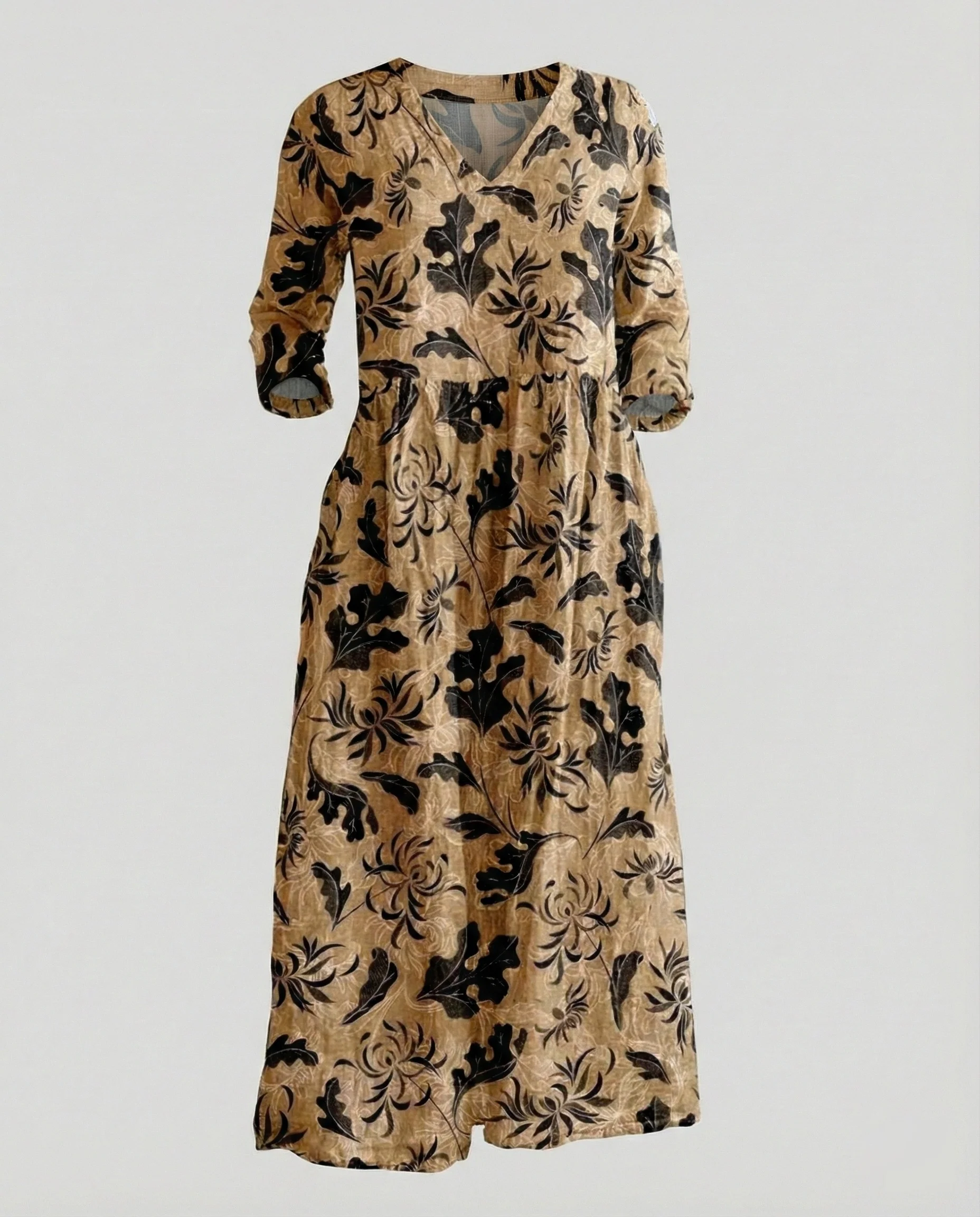 Damen Boho Maxikleid Sommer Leinenoptik - Image 31