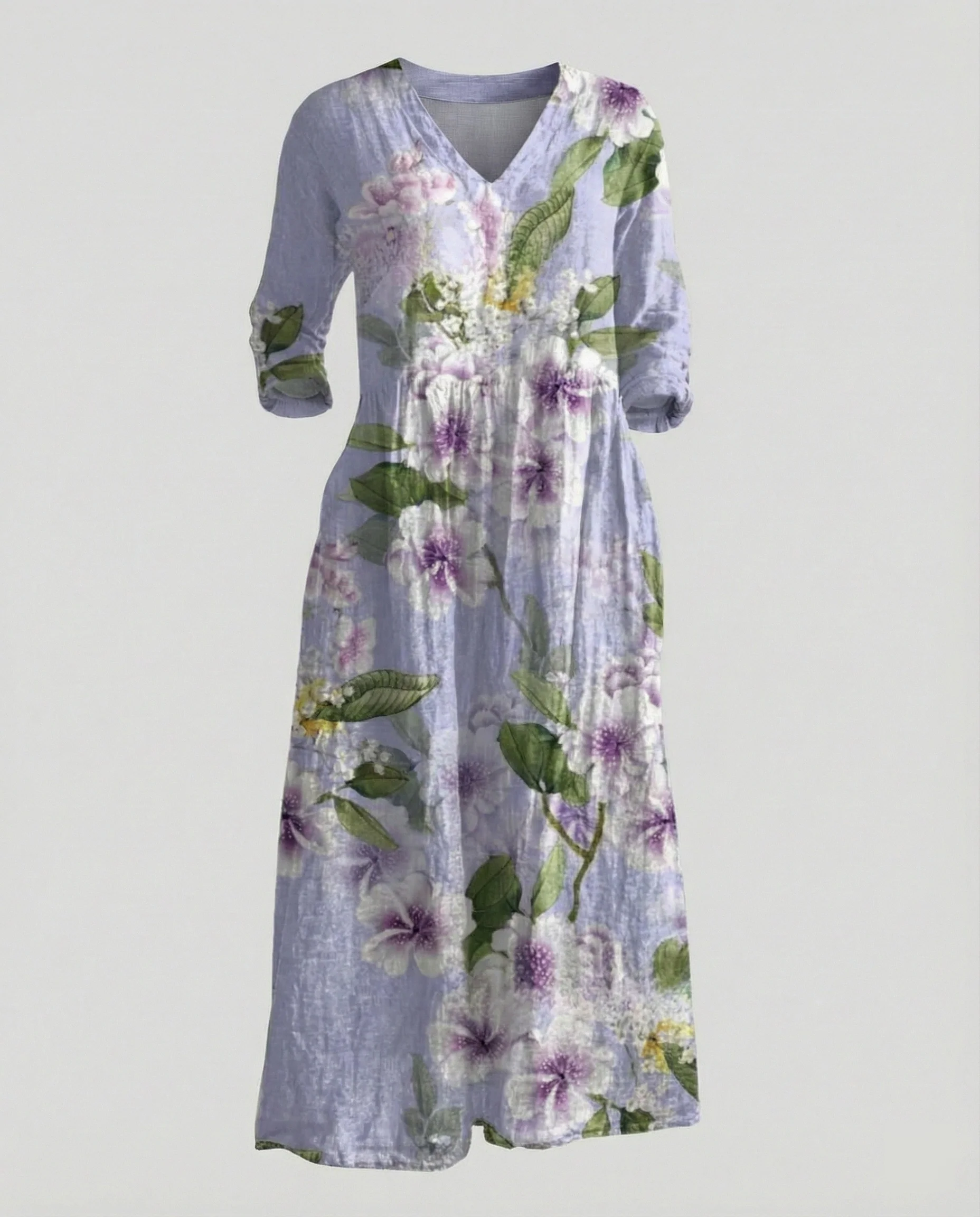 Damen Boho Maxikleid Sommer Leinenoptik - Image 32