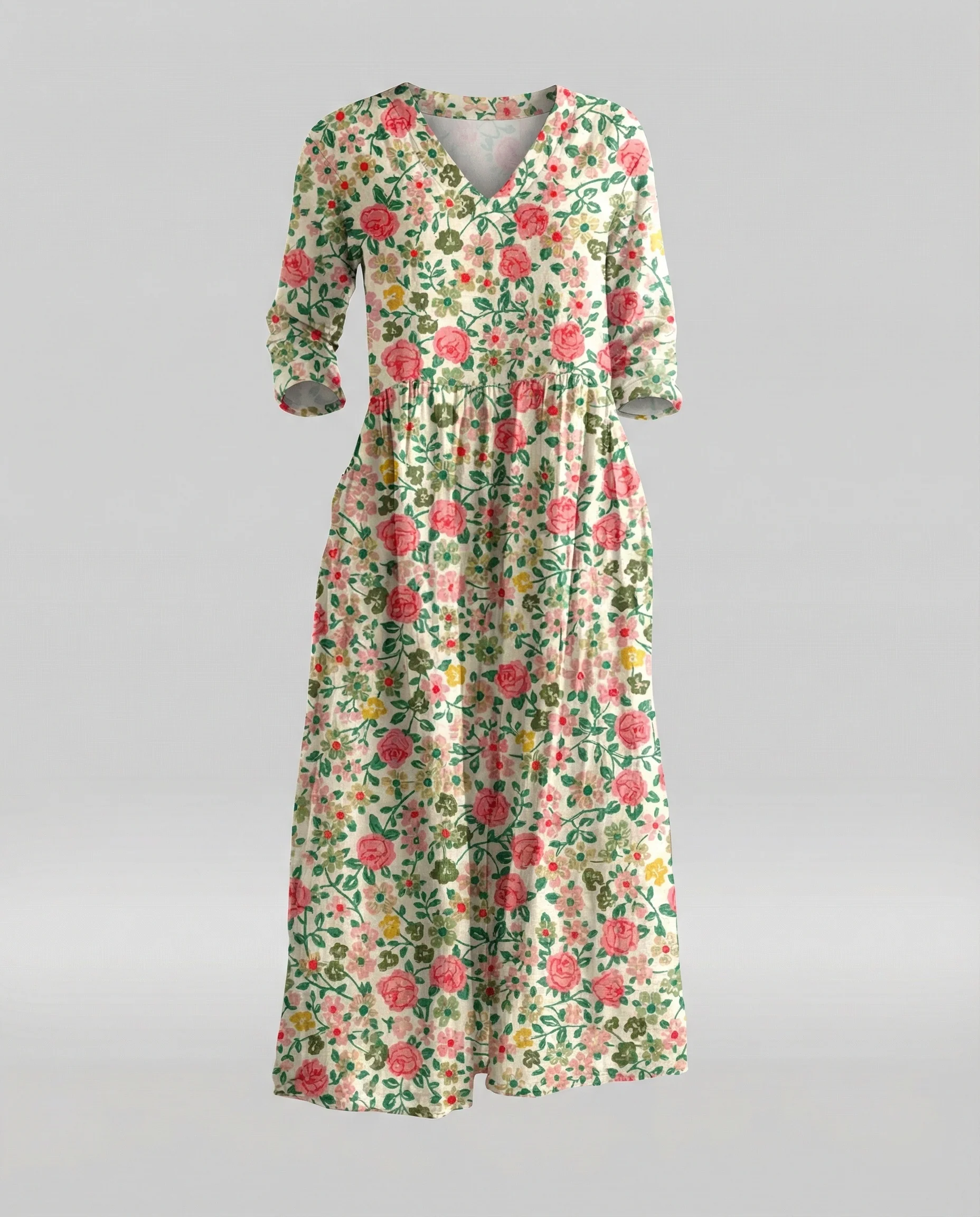 Damen Boho Maxikleid Sommer Leinenoptik - Image 34