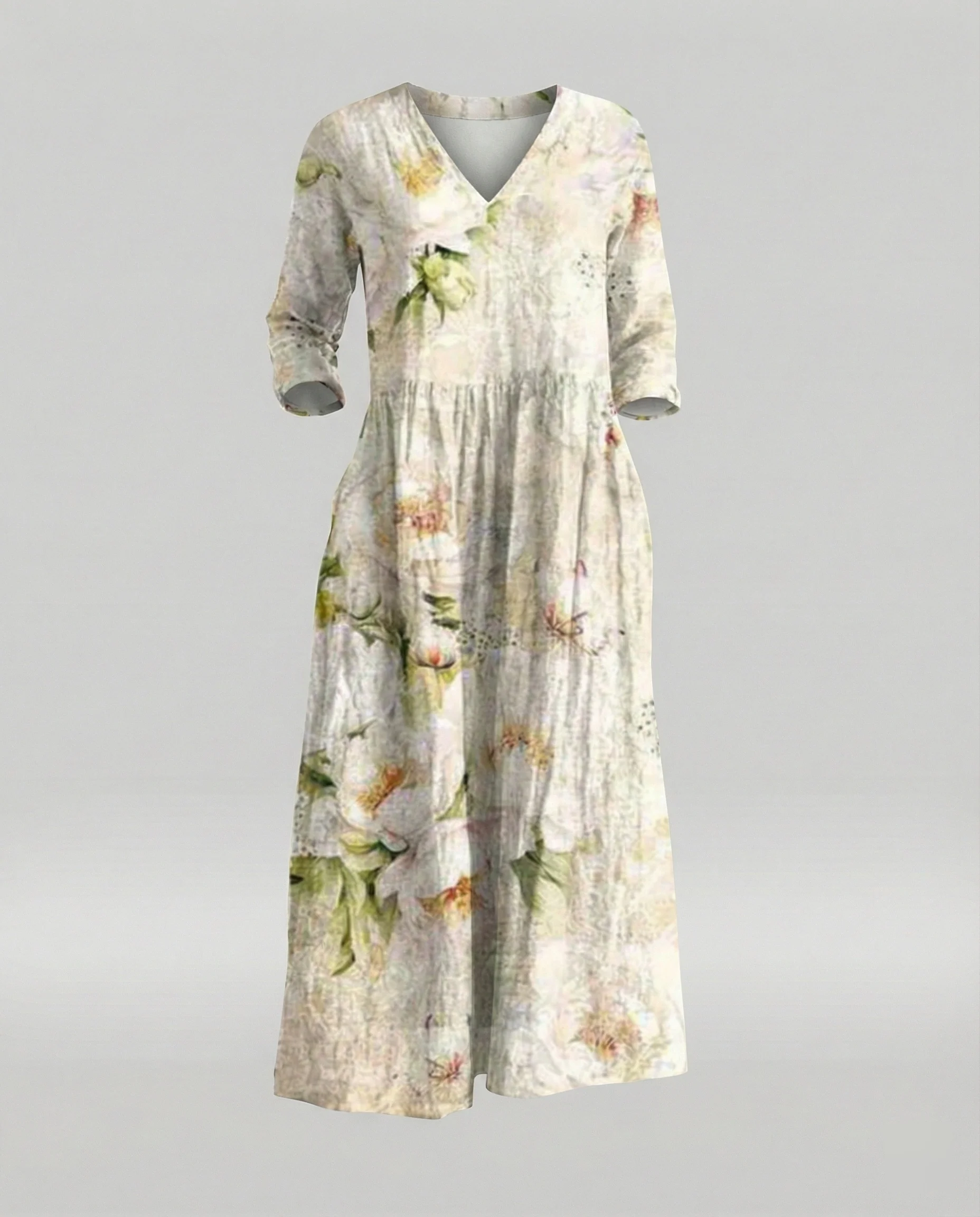 Damen Boho Maxikleid Sommer Leinenoptik - Image 35