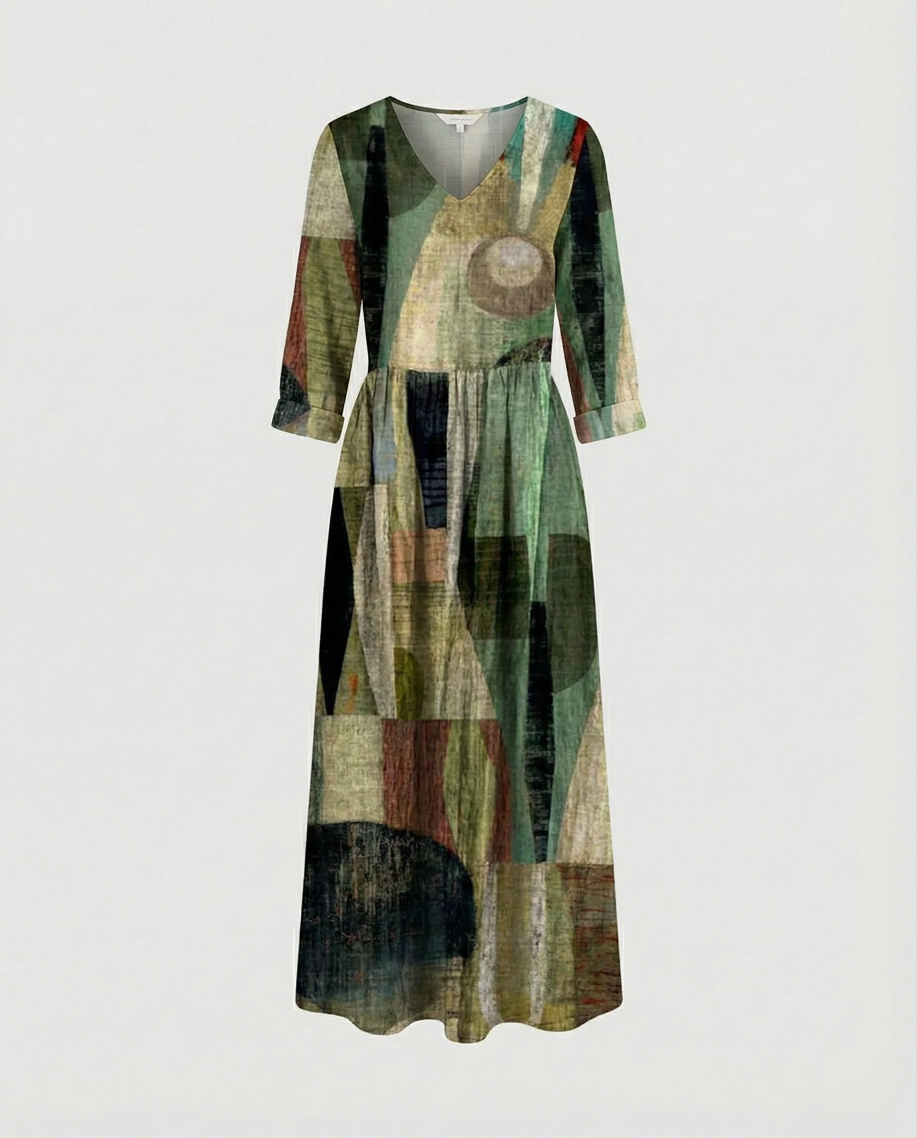 Damen Boho Maxikleid Sommer Leinenoptik - Image 50