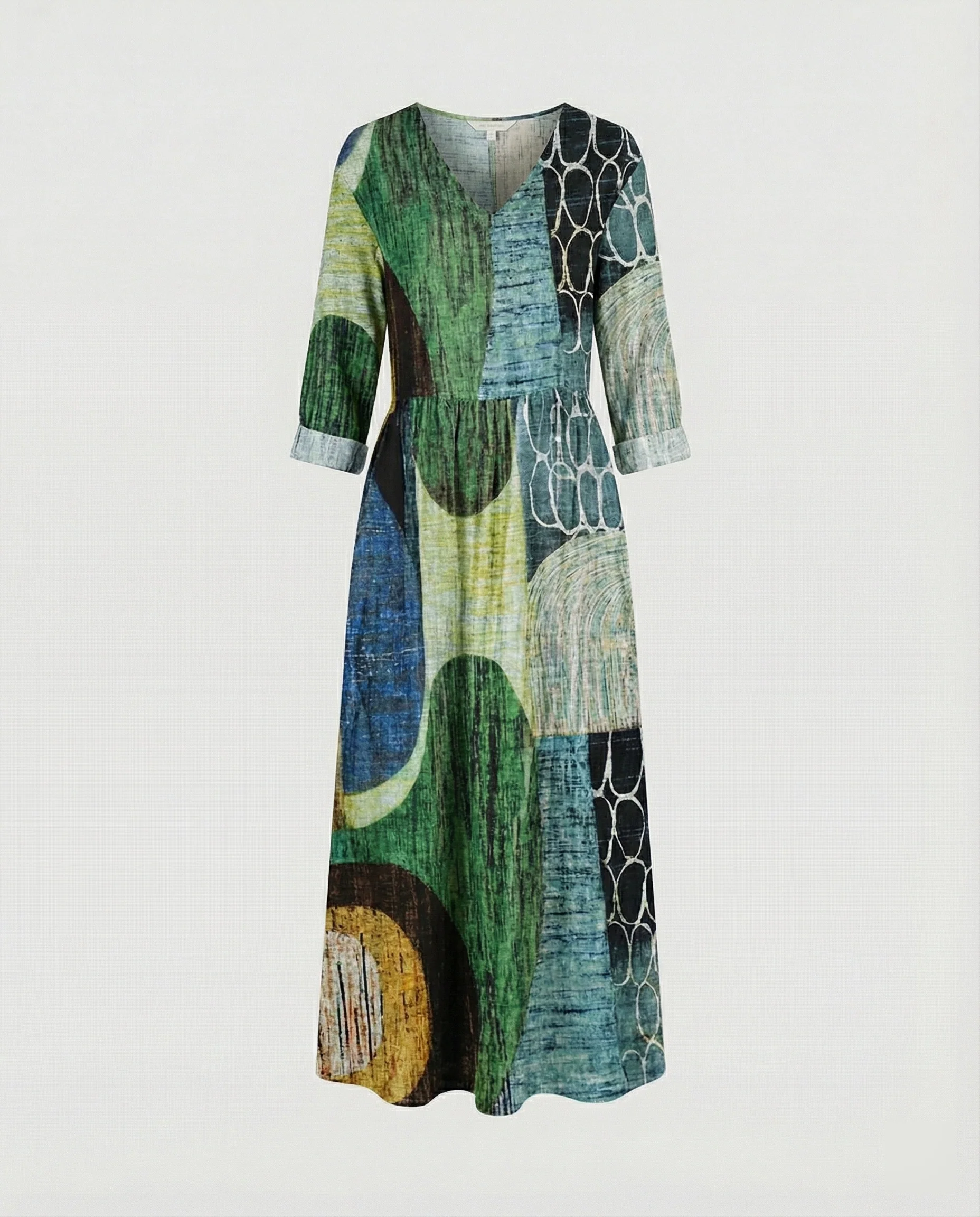 Damen Boho Maxikleid Sommer Leinenoptik - Image 51