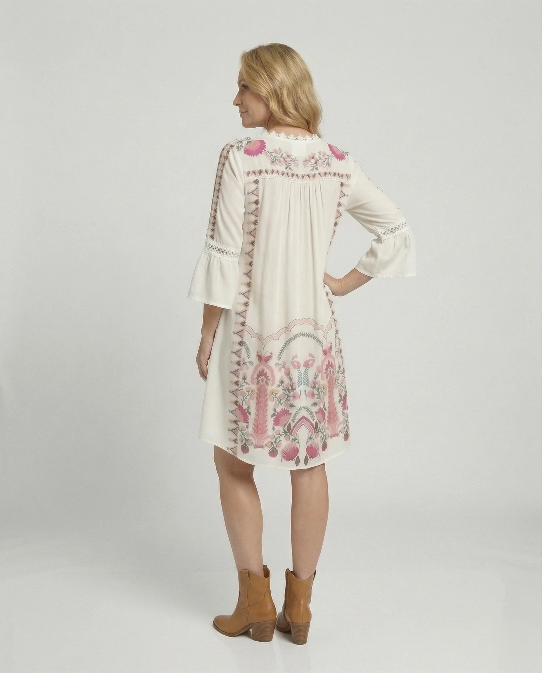 Boho Blumenkleid Damen A-Linie - Image 3