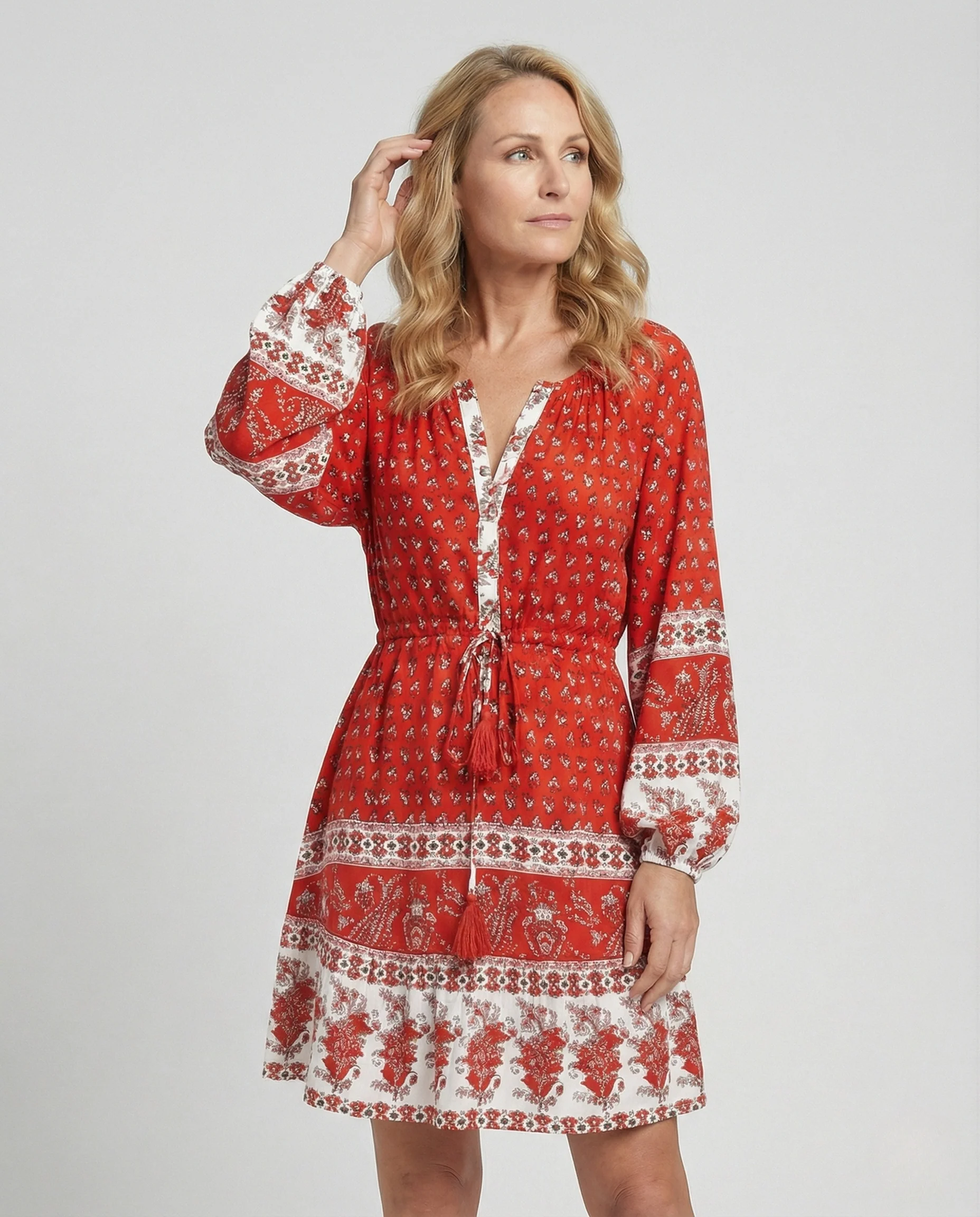 Boho Kleid Damen Mit Tunnelzug - Image 2