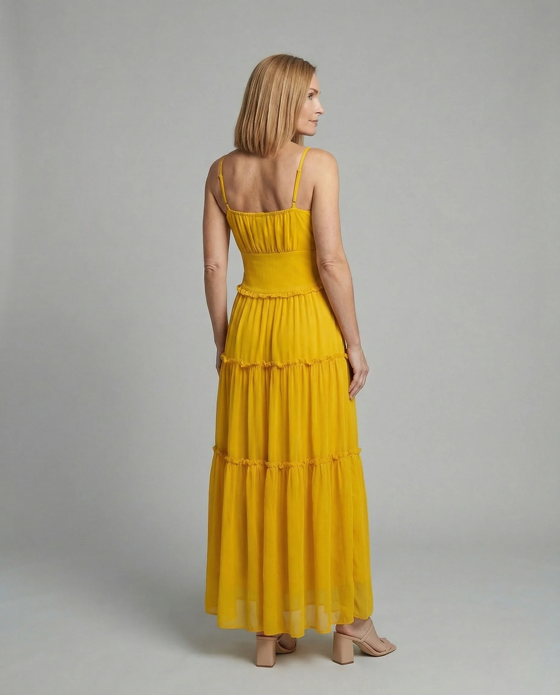 Damen Boho Maxikleid mit Volantrock - Image 2