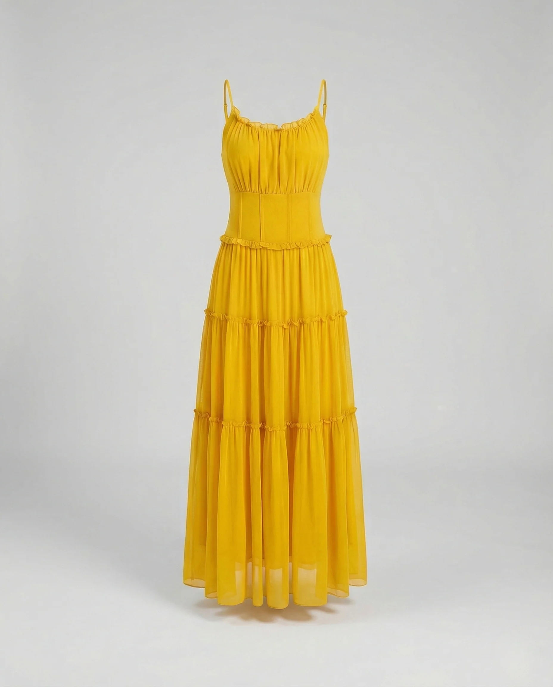 Damen Boho Maxikleid mit Volantrock - Image 5