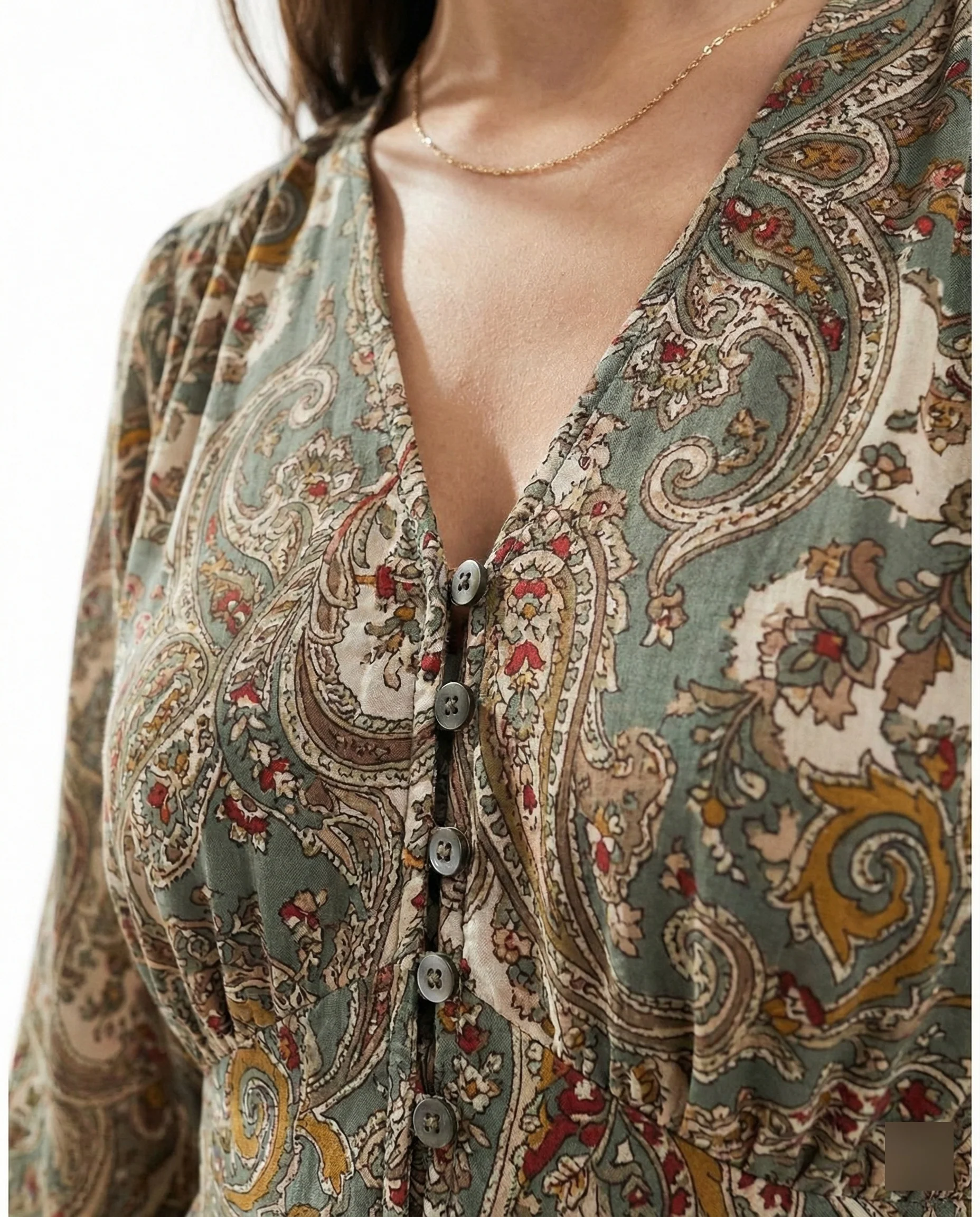 Boho Maxikleid Sommer mit Smok Taille - Image 2