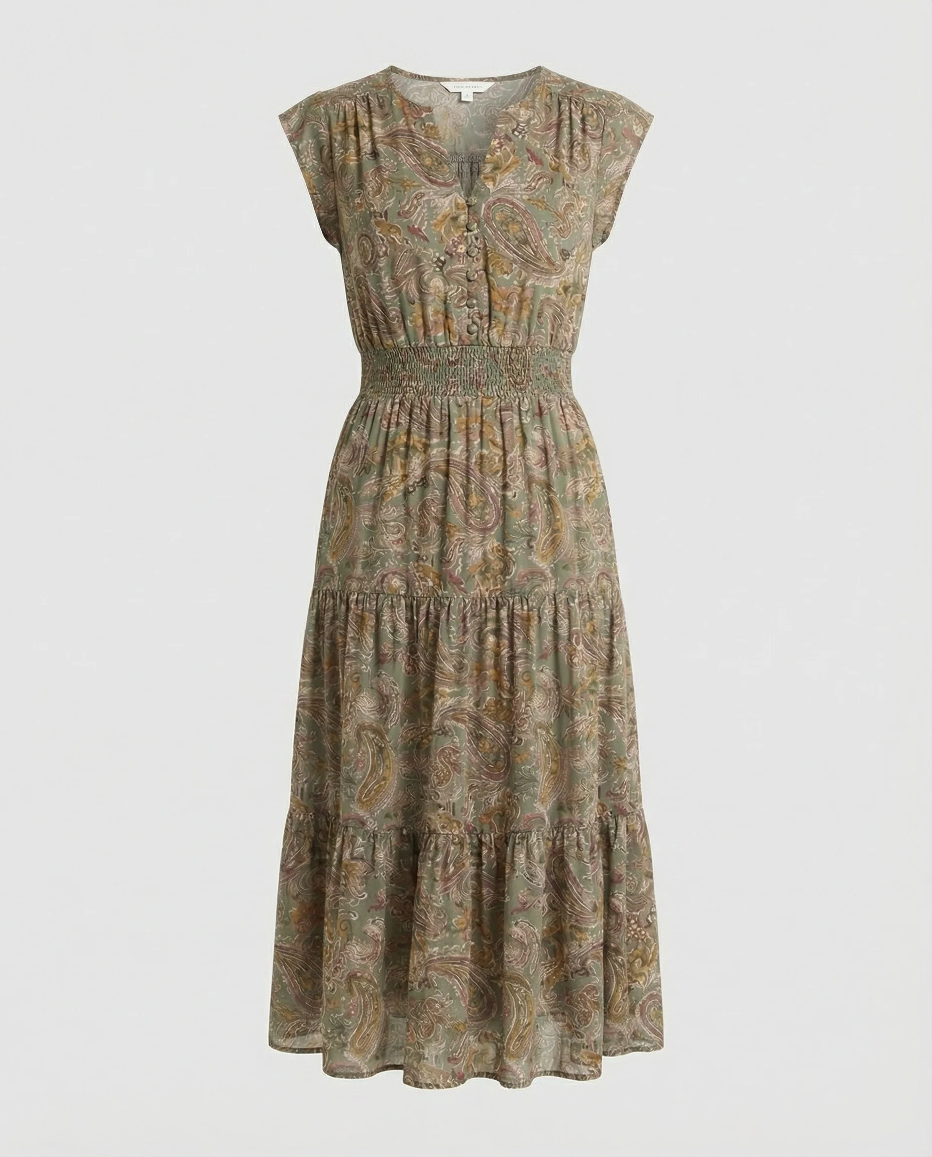 Boho Maxikleid Sommer mit Smok Taille - Image 4