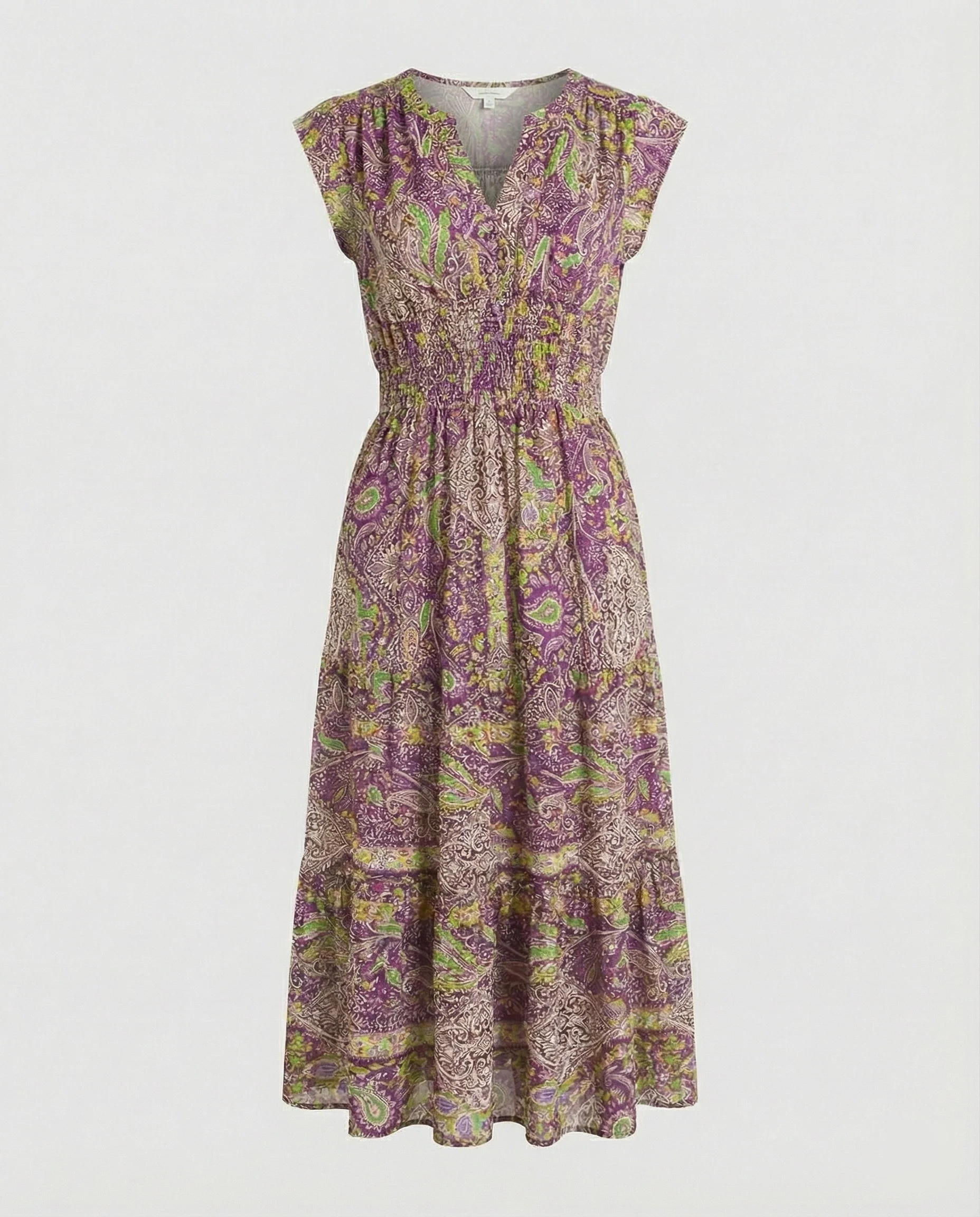 Boho Maxikleid Sommer mit Smok Taille - Image 8