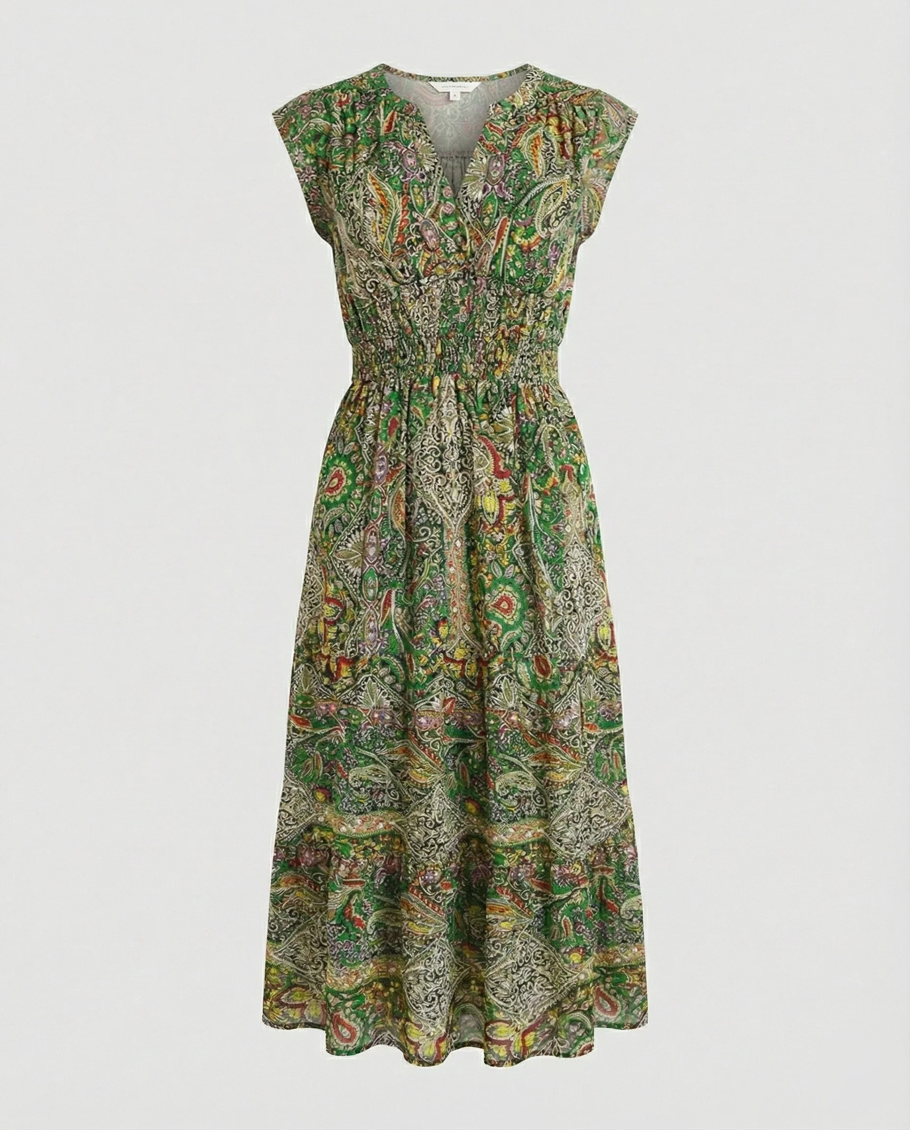 Boho Maxikleid Sommer mit Smok Taille - Image 9