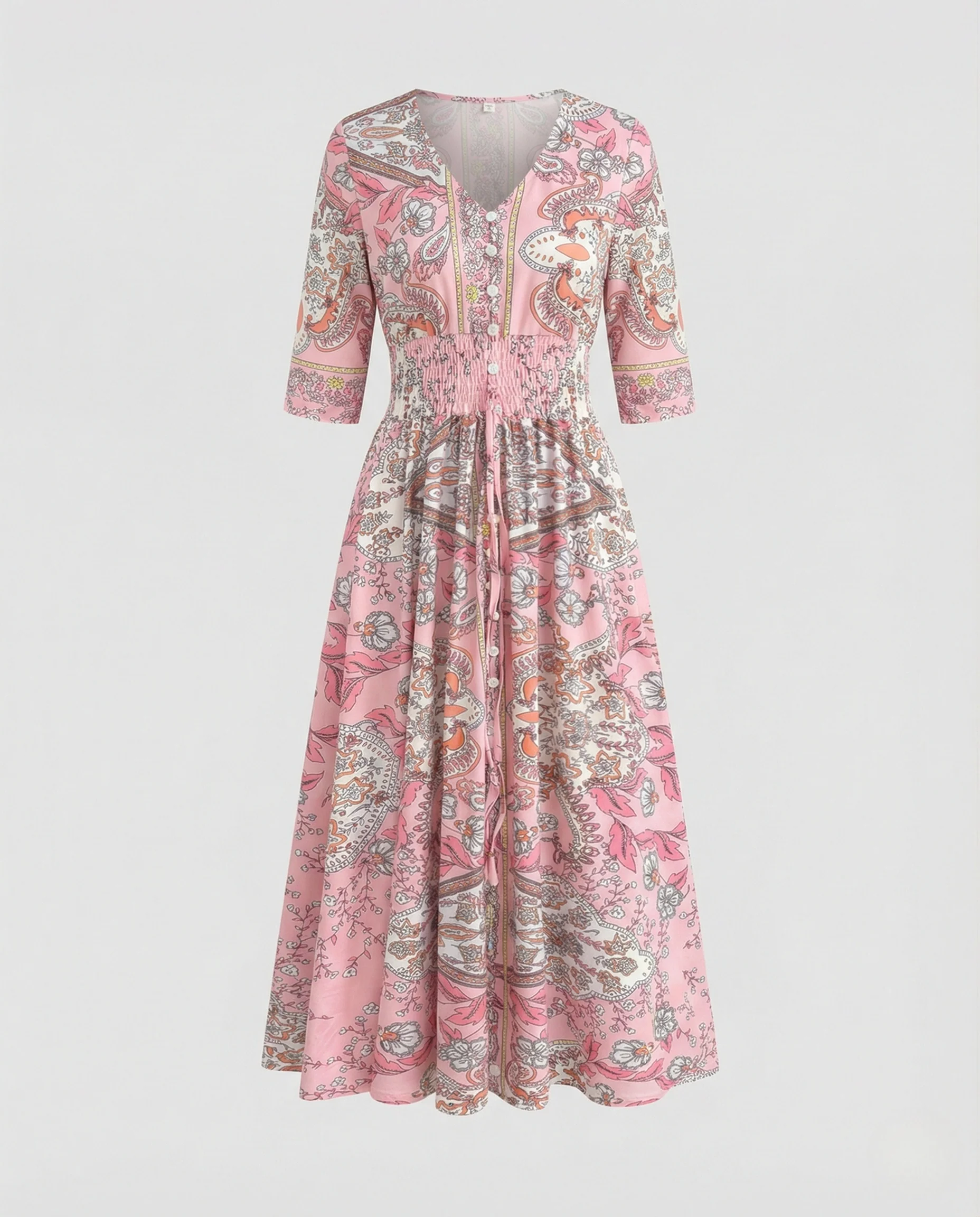Damen Maxikleid Boho V-Ausschnitt - Image 6