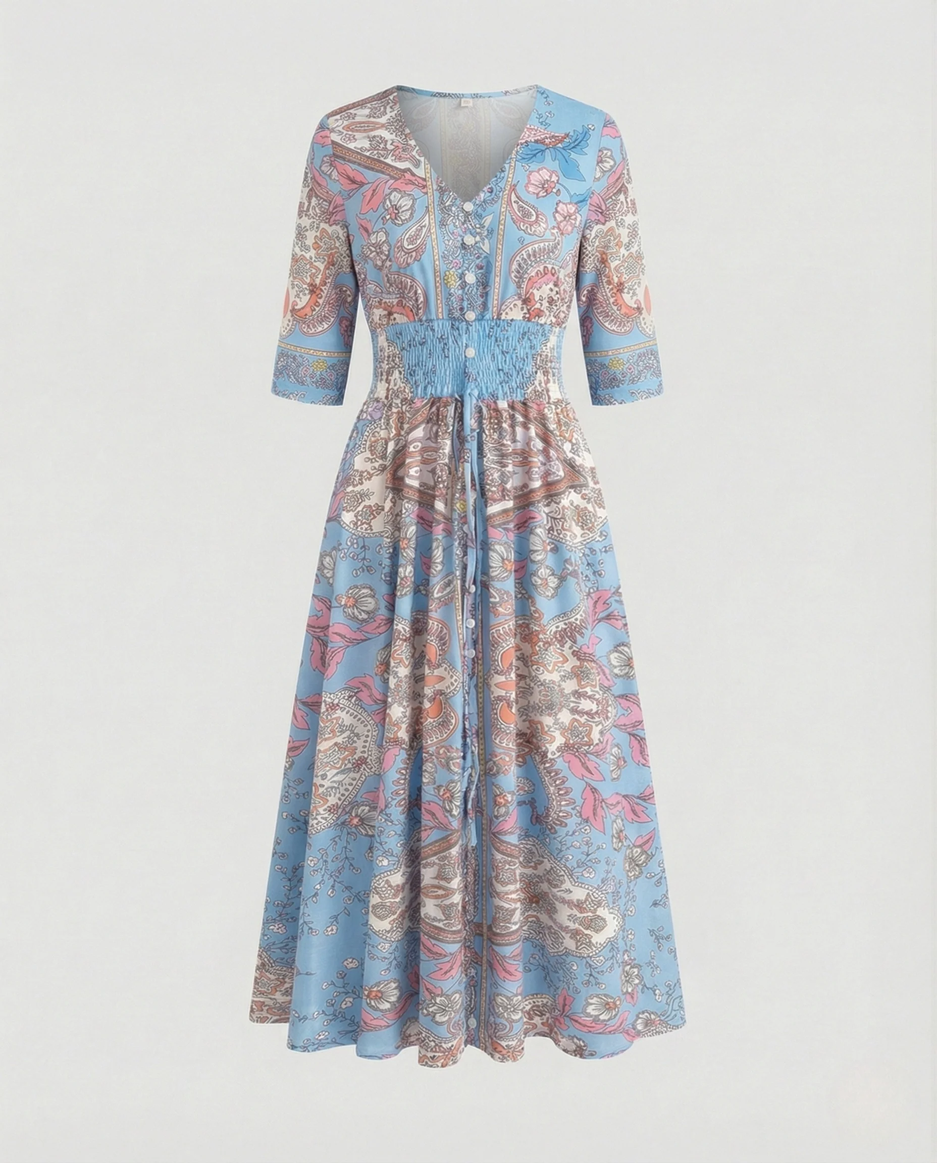 Damen Maxikleid Boho V-Ausschnitt - Image 7