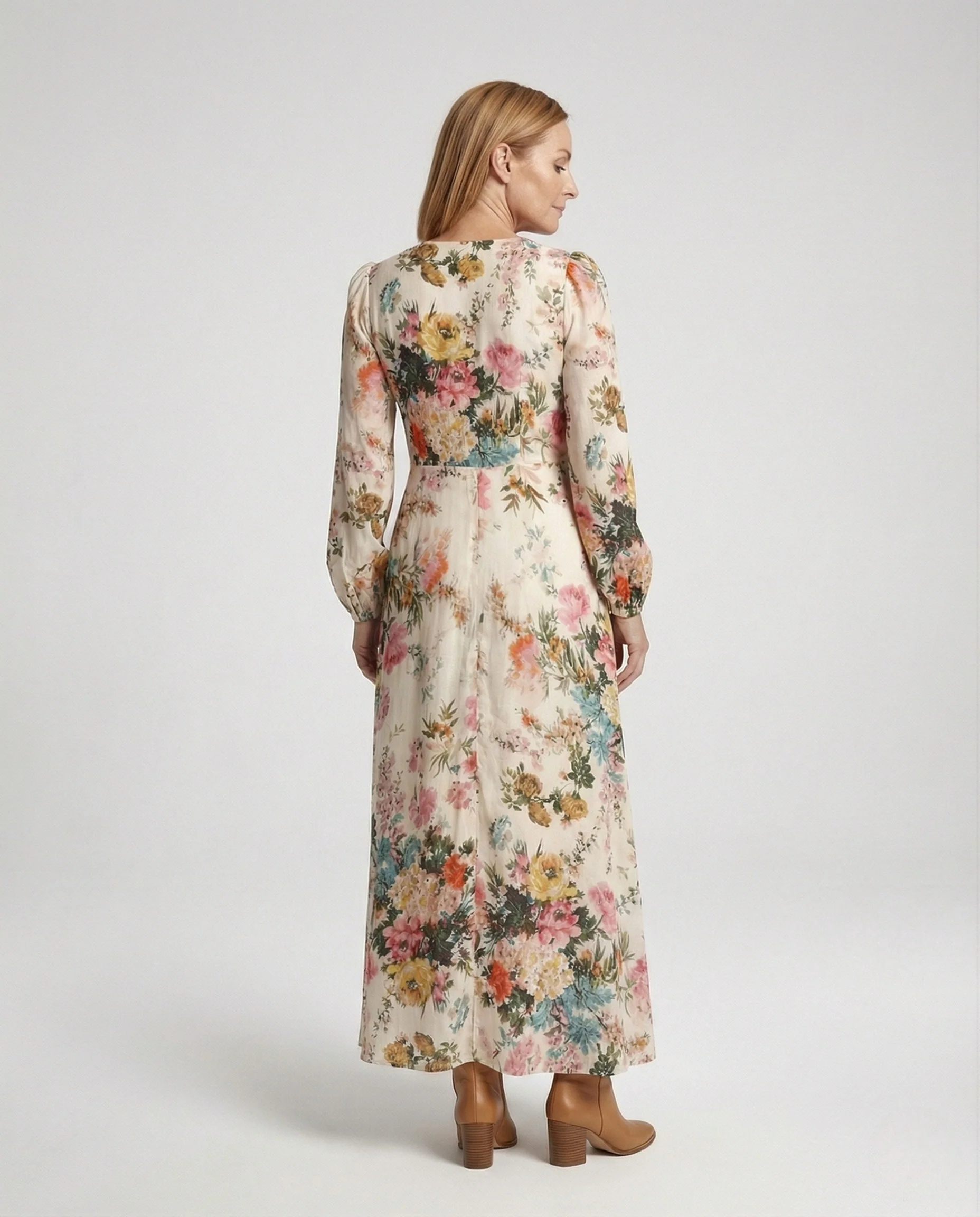 Boho Maxikleid Sommer Damen V-Ausschnitt - Image 3