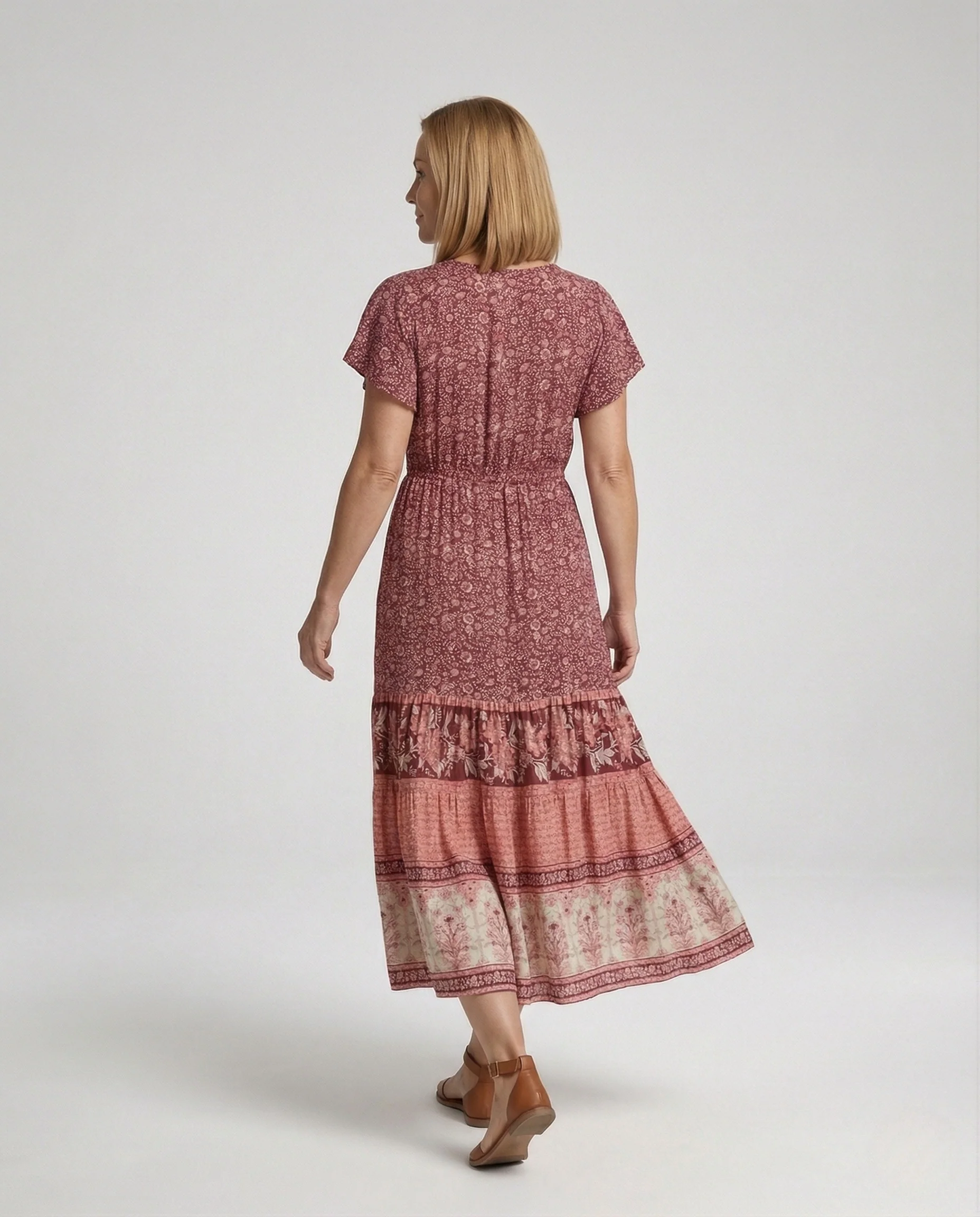 Damen Maxikleid Boho mit Schnürung - Image 4