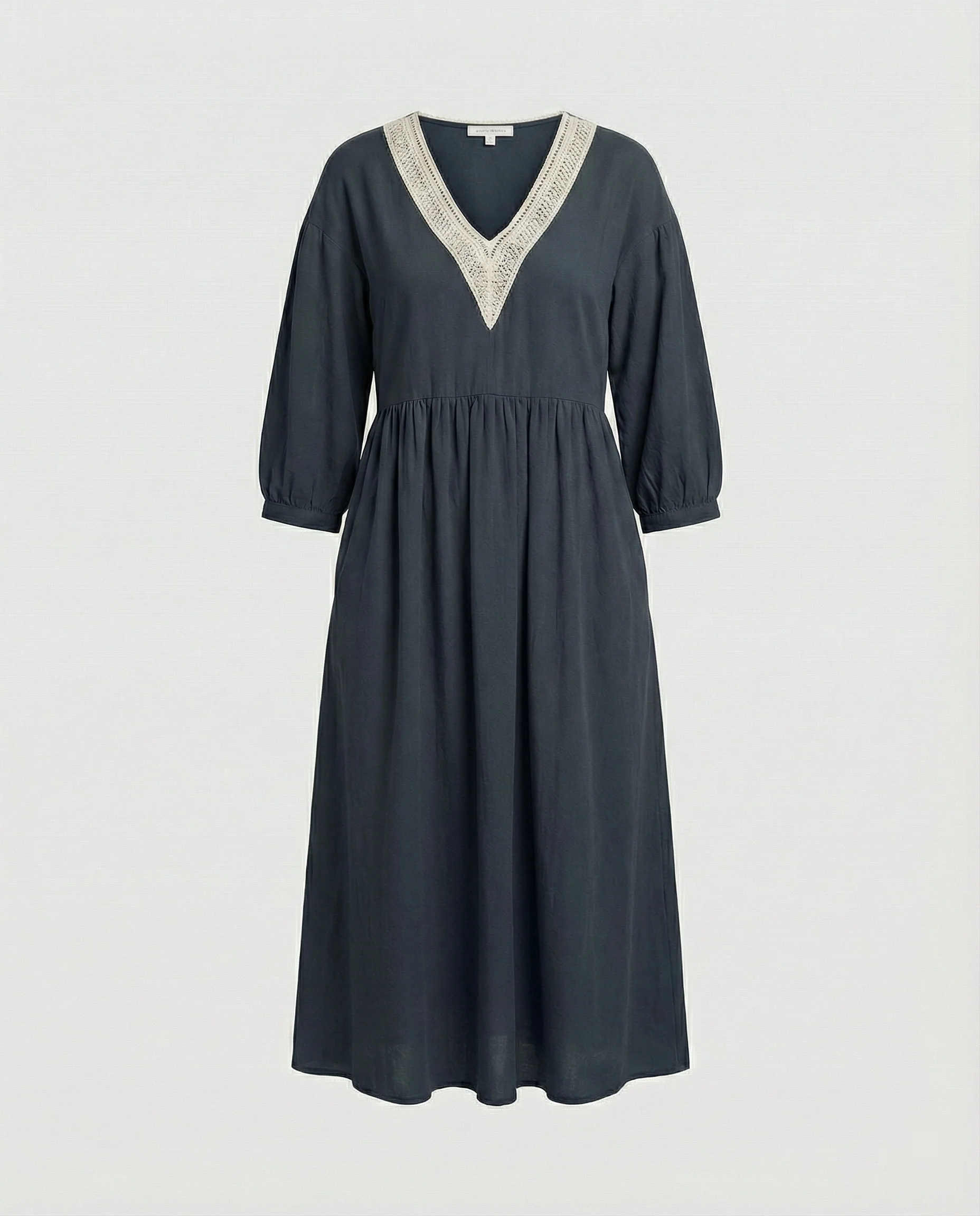 Damen Midikleid Boho Baumwolle Leinen - Image 6