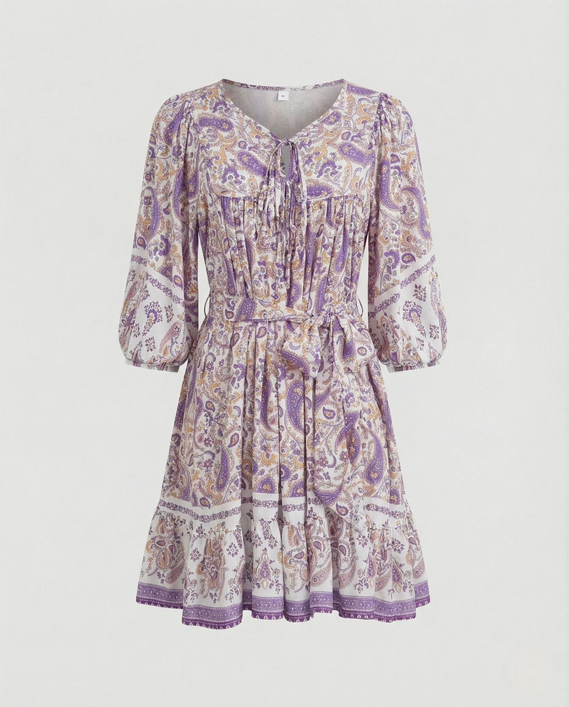 Boho Minikleid Damen Mit Volant - Image 11