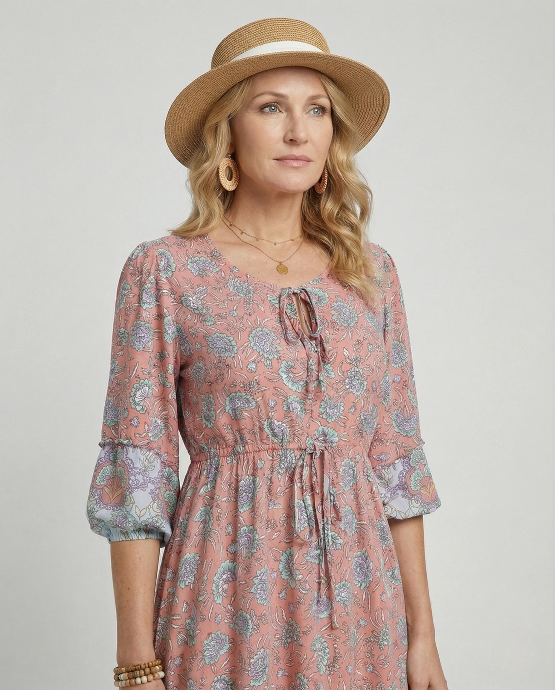 Boho Minikleid Damen Mit Volant - Image 2