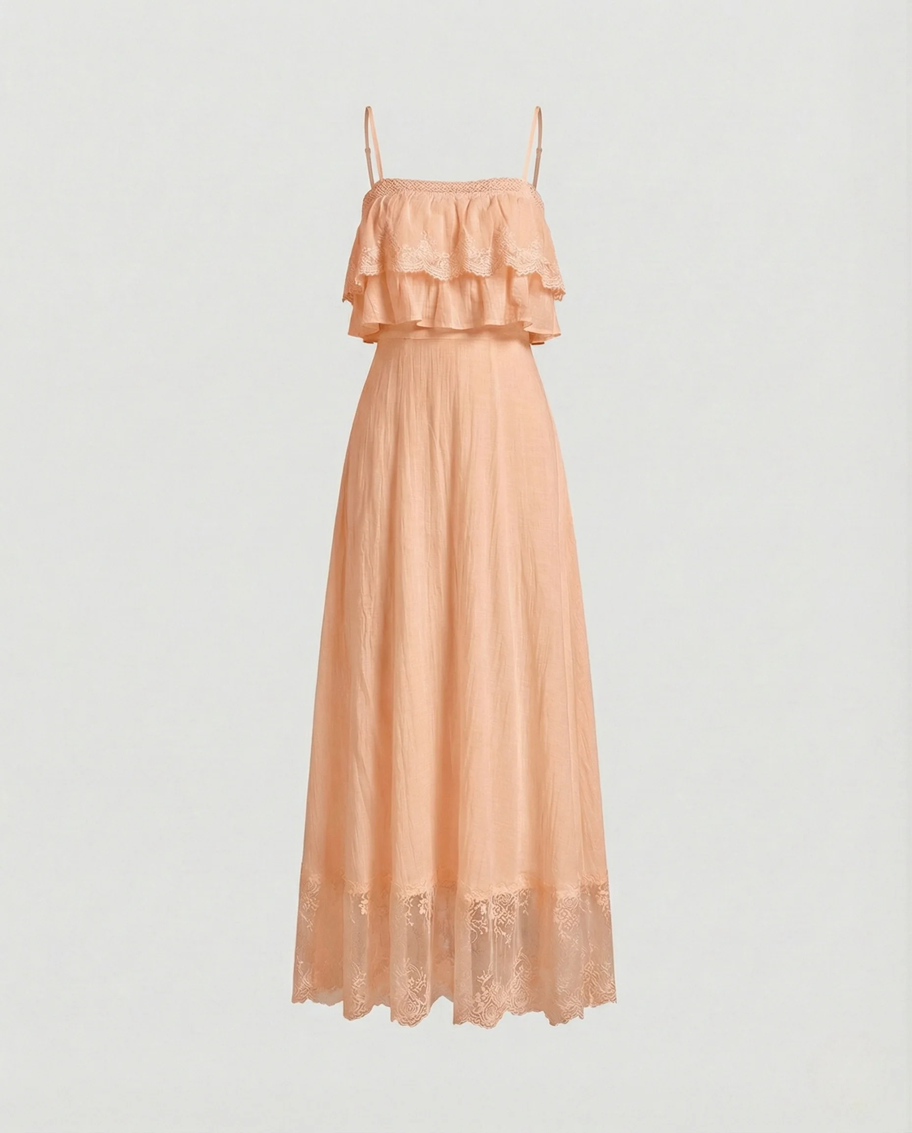Boho Spitzenmaxikleid Mit Rüschen Damen - Image 6