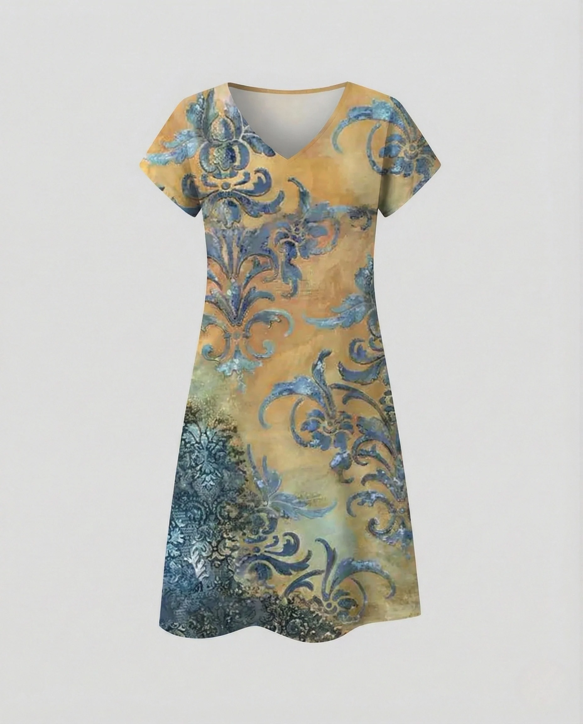 Damen Boho Sommerkleid mit Pfauenprint - Image 12