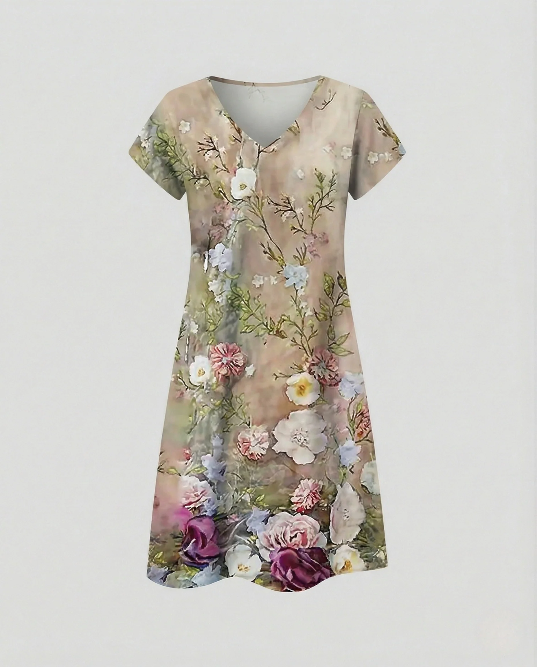 Damen Boho Sommerkleid mit Pfauenprint - Image 15
