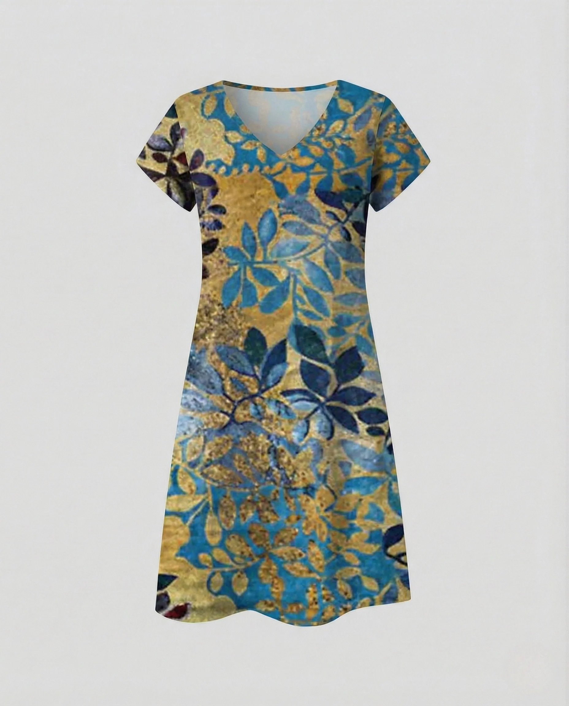 Damen Boho Sommerkleid mit Pfauenprint - Image 16