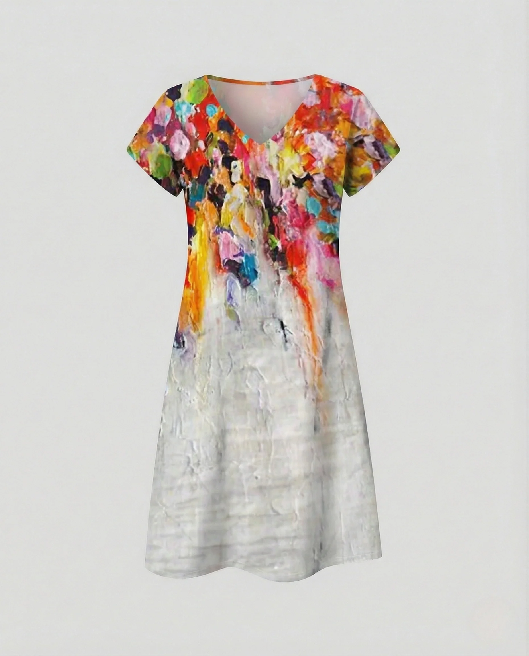 Damen Boho Sommerkleid mit Pfauenprint - Image 6