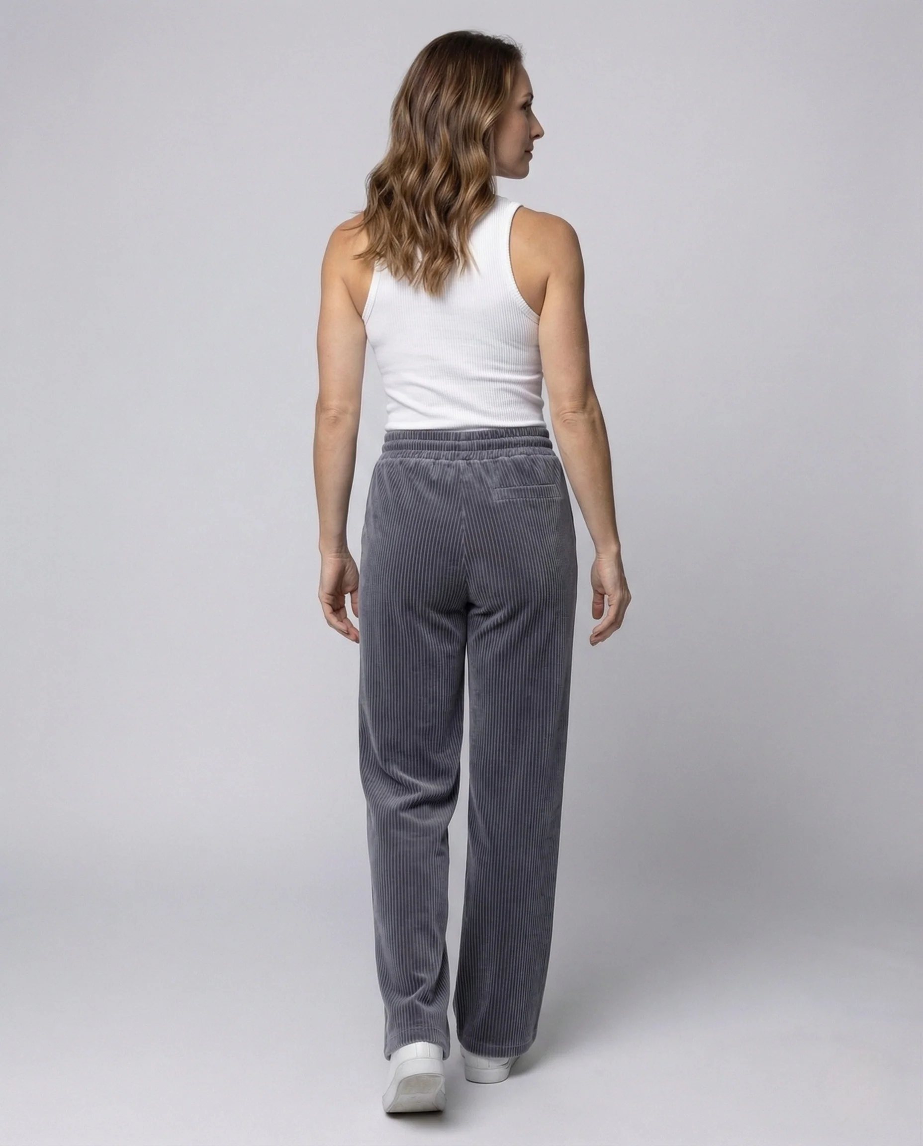 Damen Breitcord Palazzohose mit Kordelzug - Image 3