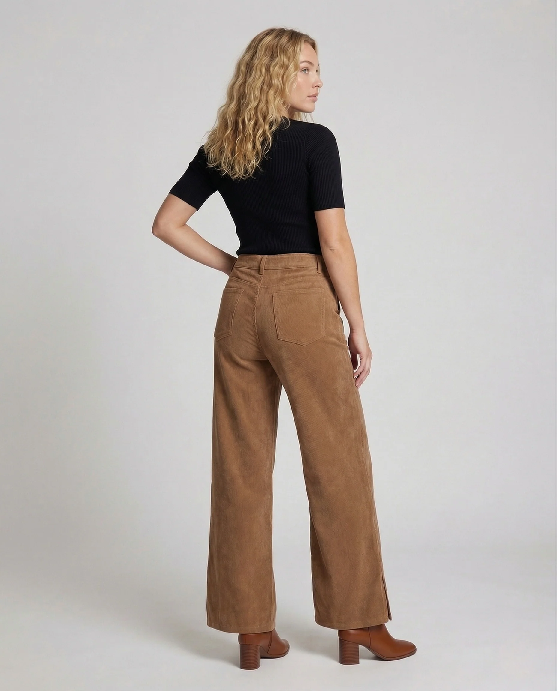 Damen Palazzo Hose Velours - Image 4