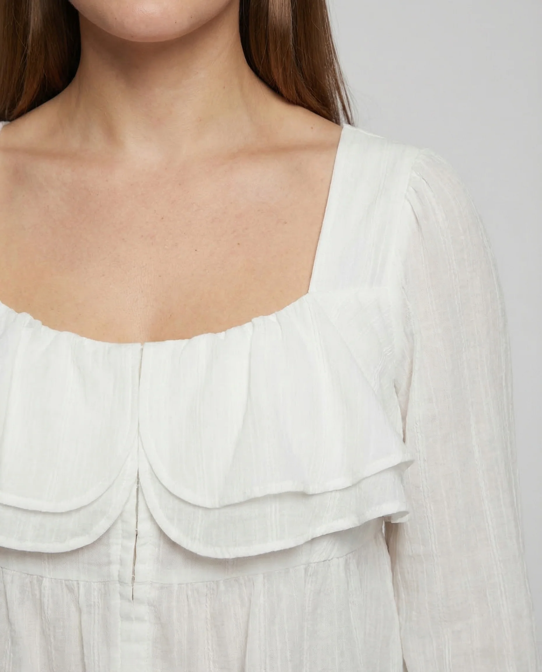 Damen Carmenbluse Rüschen Puffärmel - Image 3