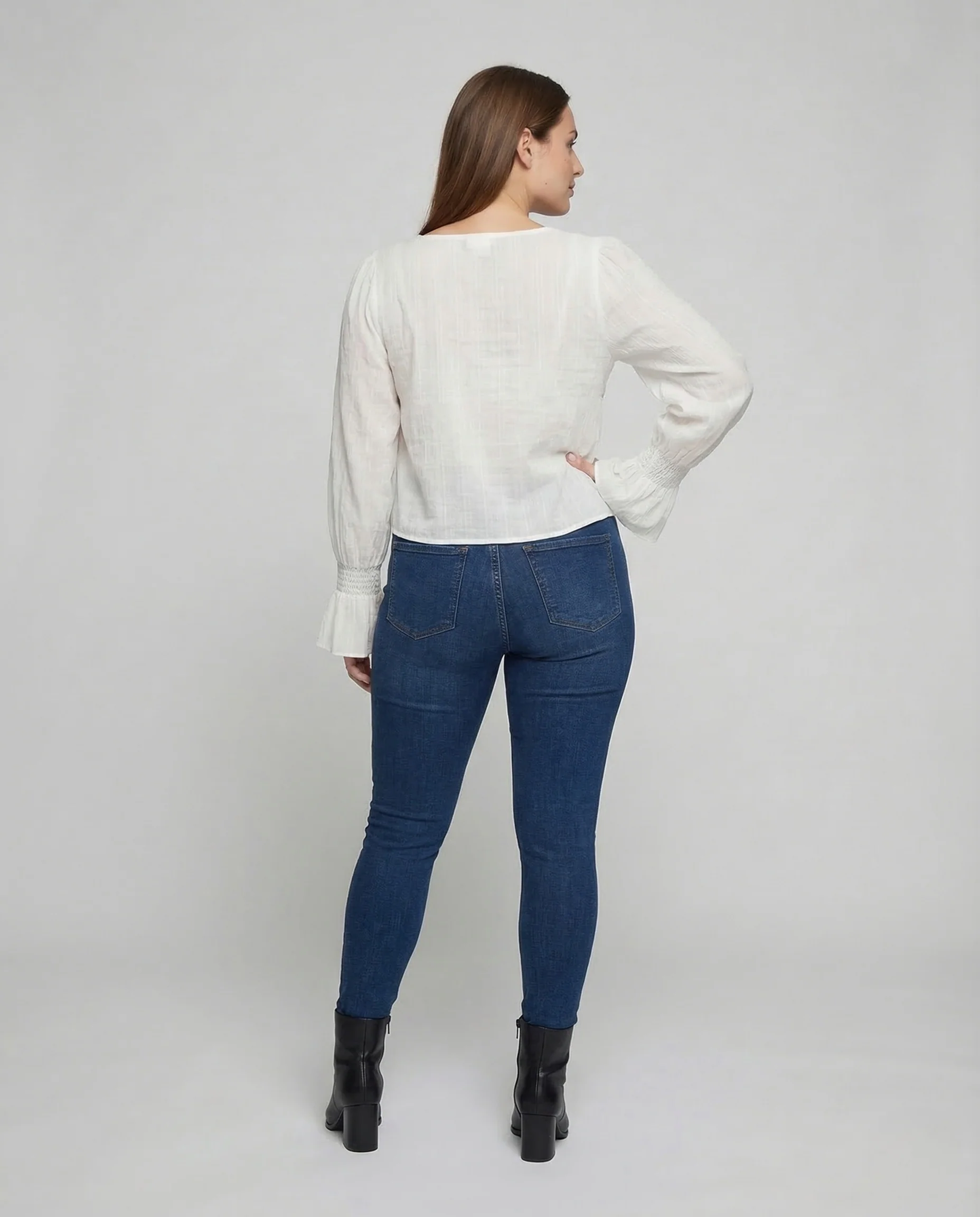 Damen Carmenbluse Rüschen Puffärmel - Image 4