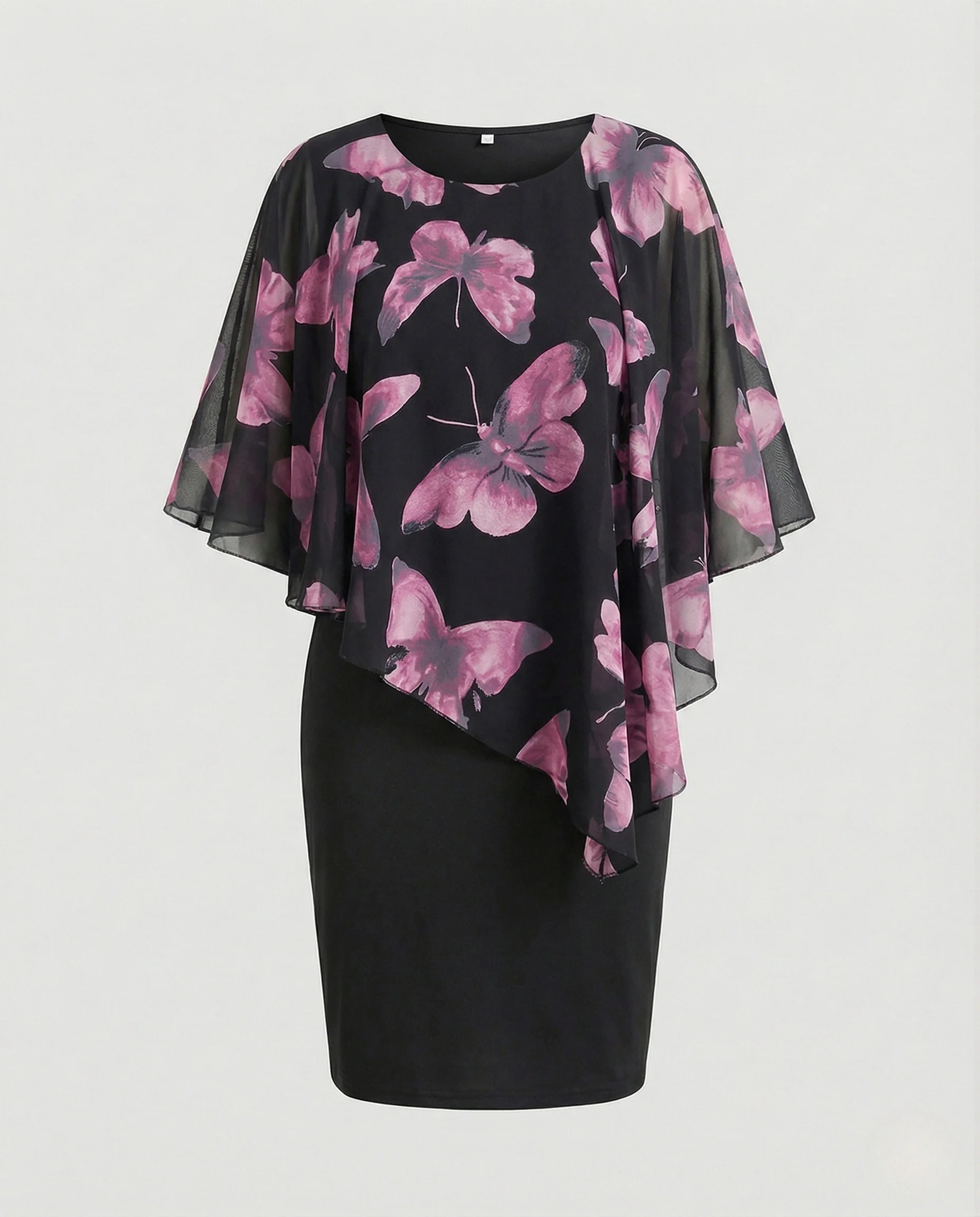 Damen Cocktailkleid Chiffon Cape - Image 6