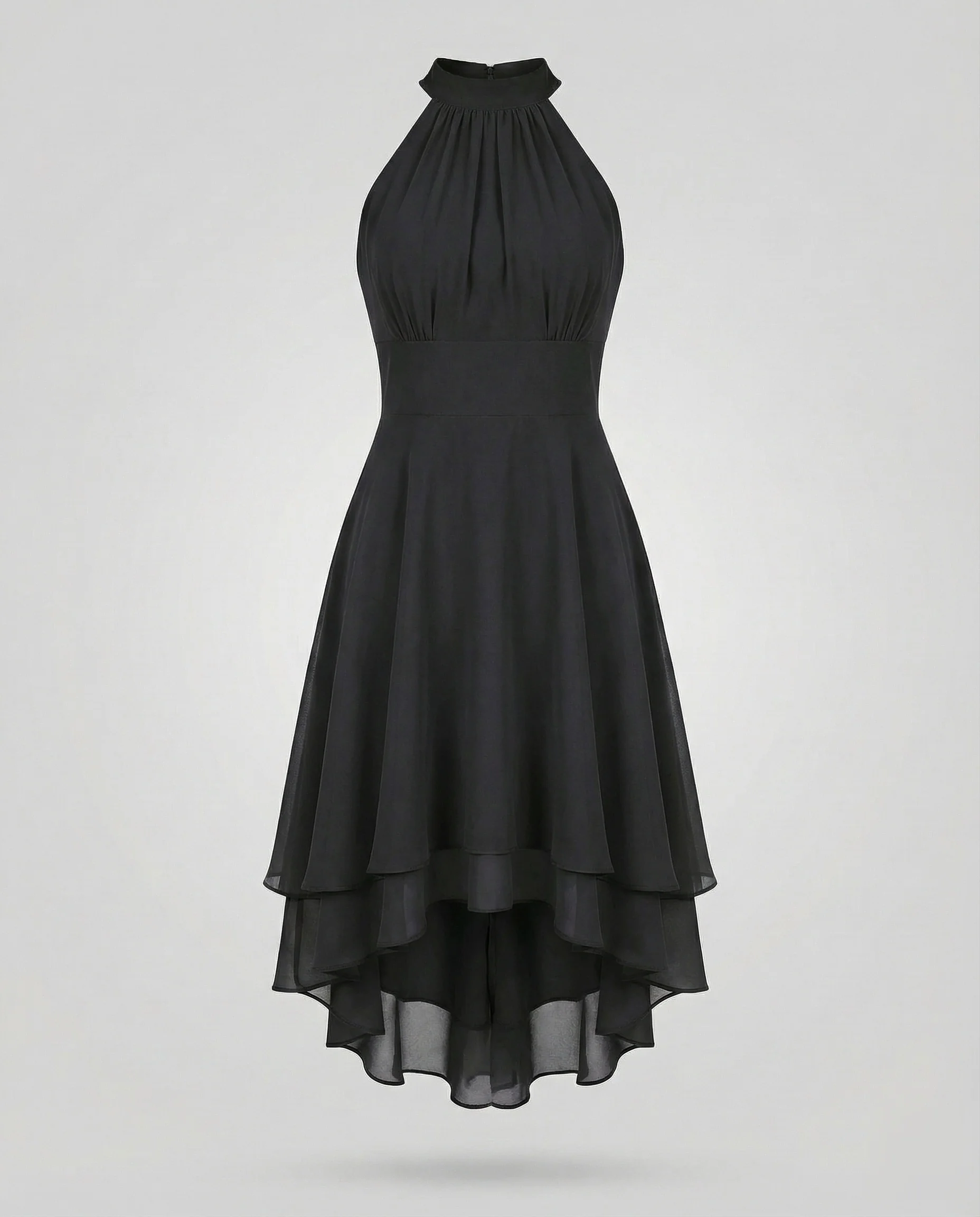 Damen Chiffon Halterkleid mit Stufenrock - Image 10