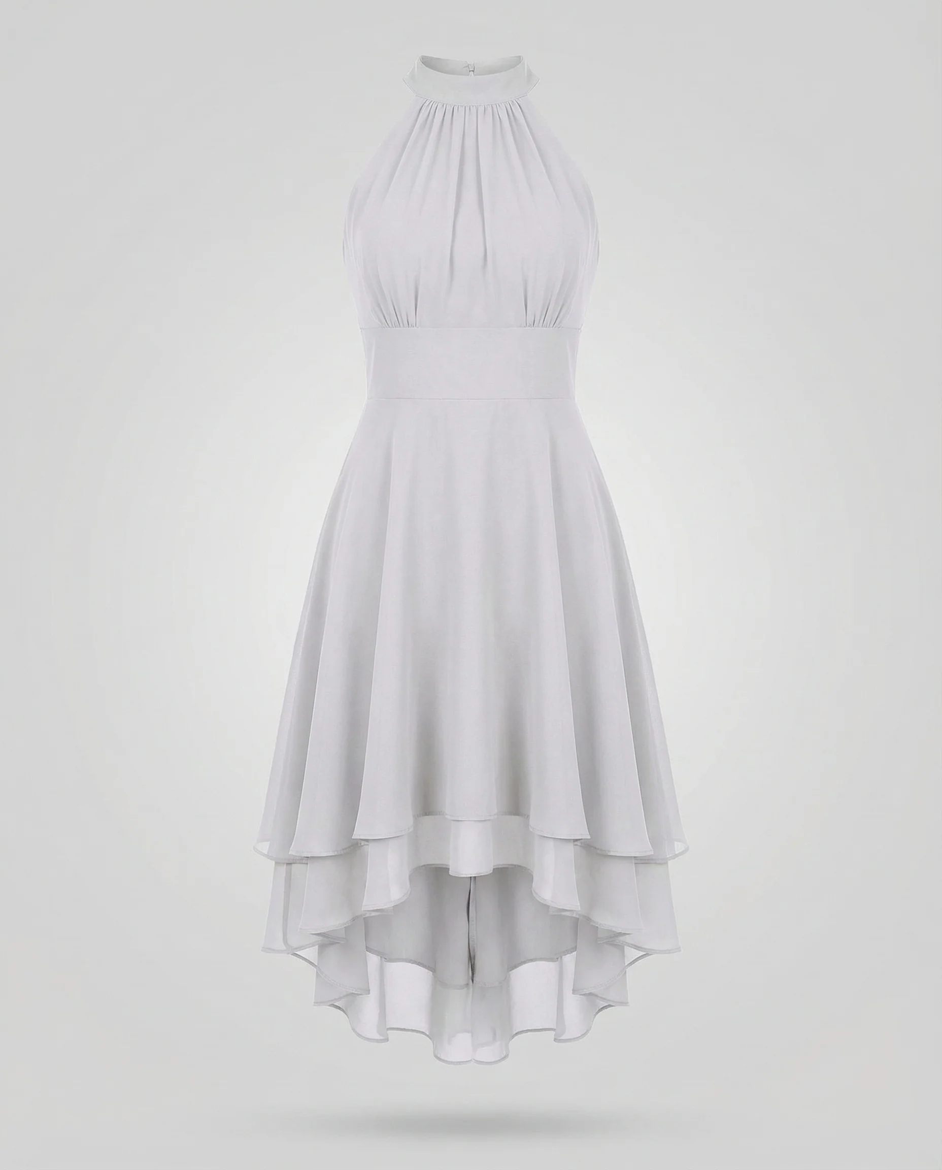 Damen Chiffon Halterkleid mit Stufenrock - Image 5