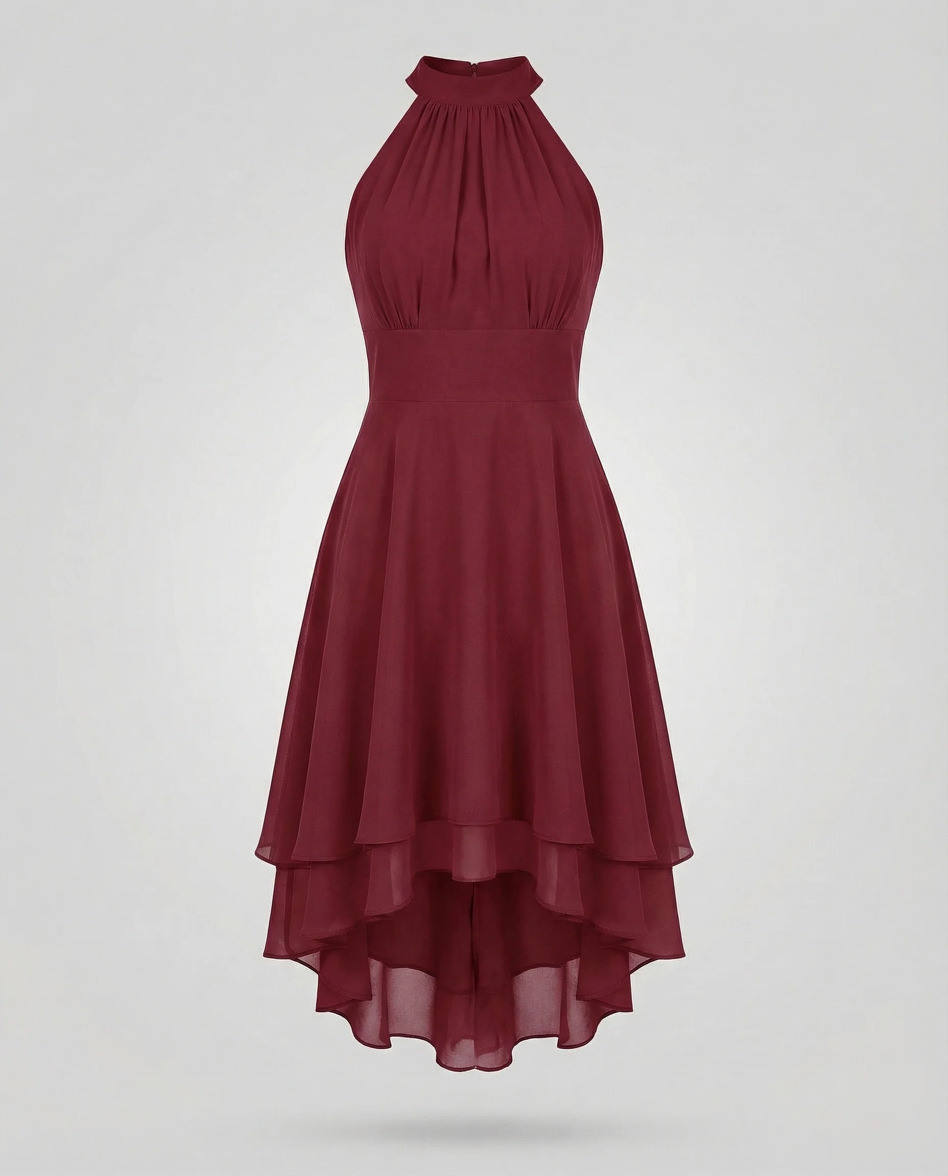 Damen Chiffon Halterkleid mit Stufenrock - Image 7