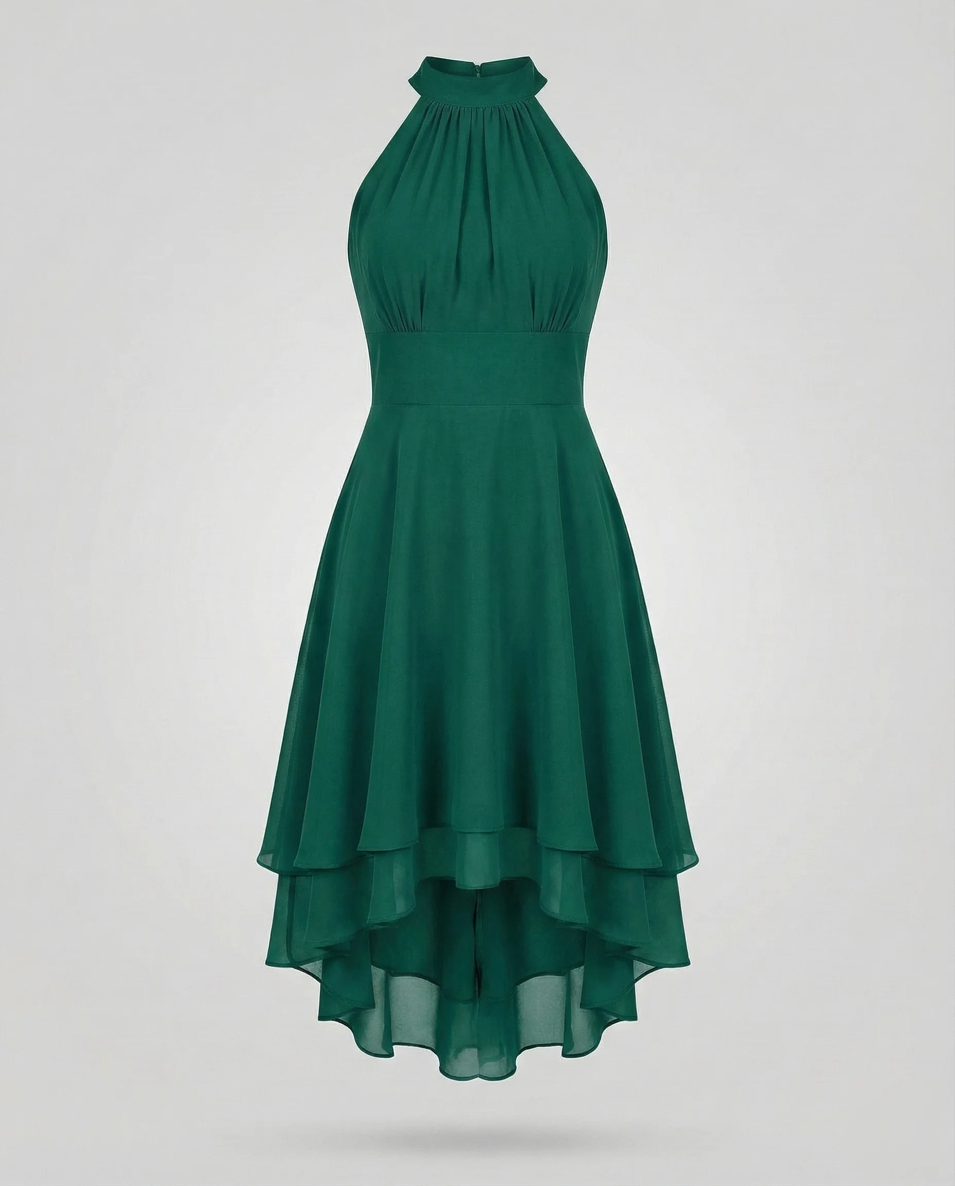 Damen Chiffon Halterkleid mit Stufenrock - Image 9