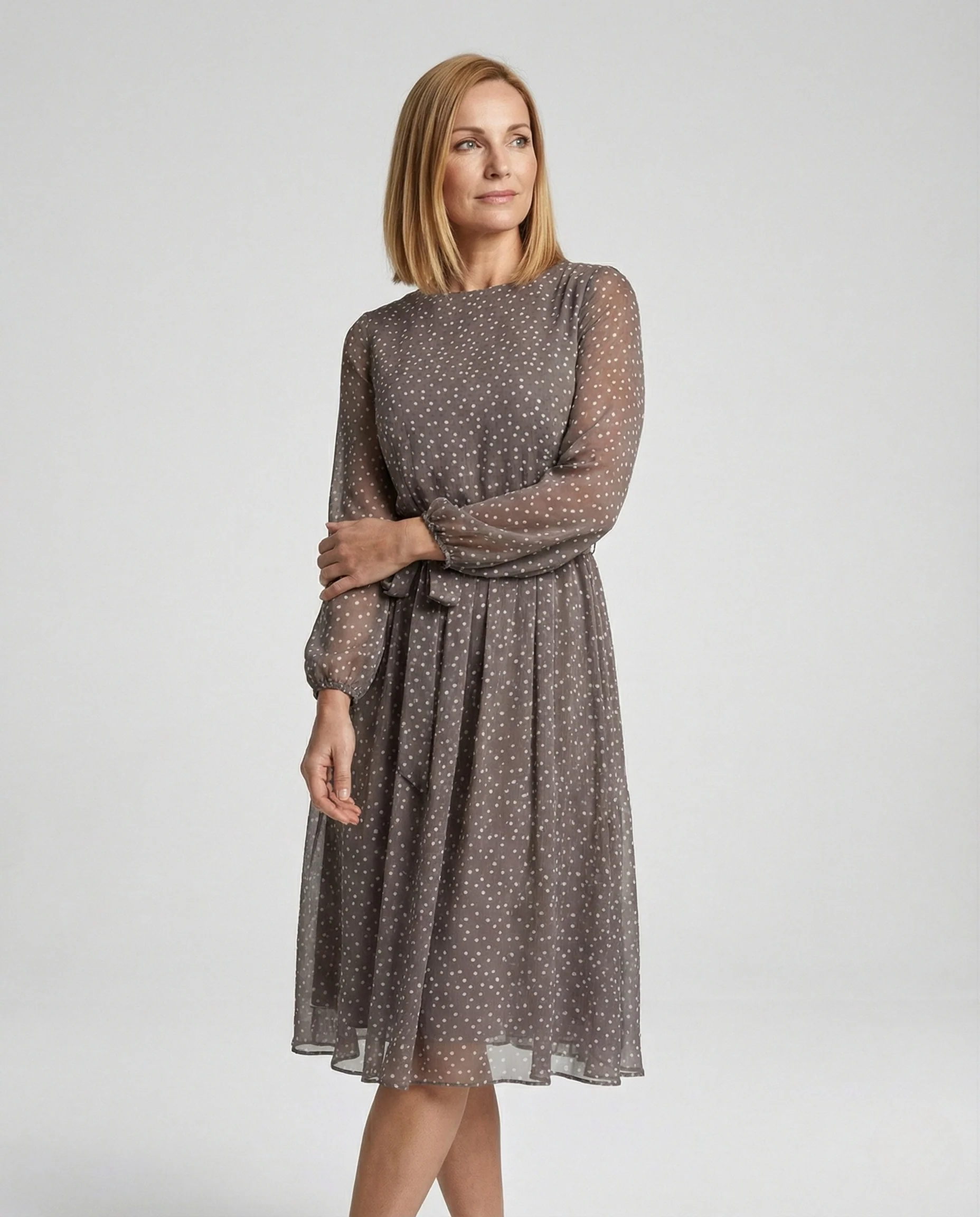 Freizeitkleid Damen Midikleid Chiffon - Image 2