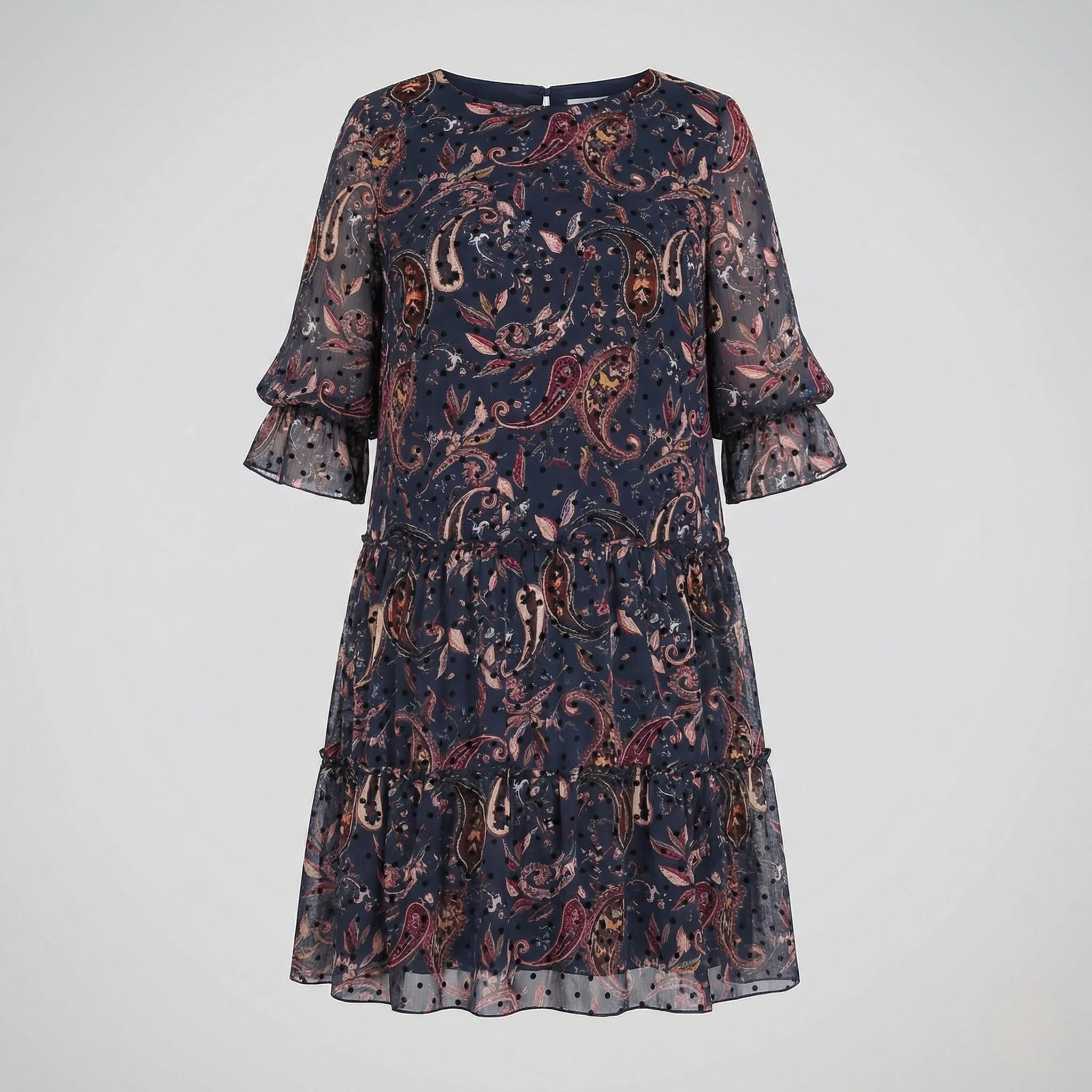 Blumenkleid Damen Midikleid Chiffon Paisley - Image 4