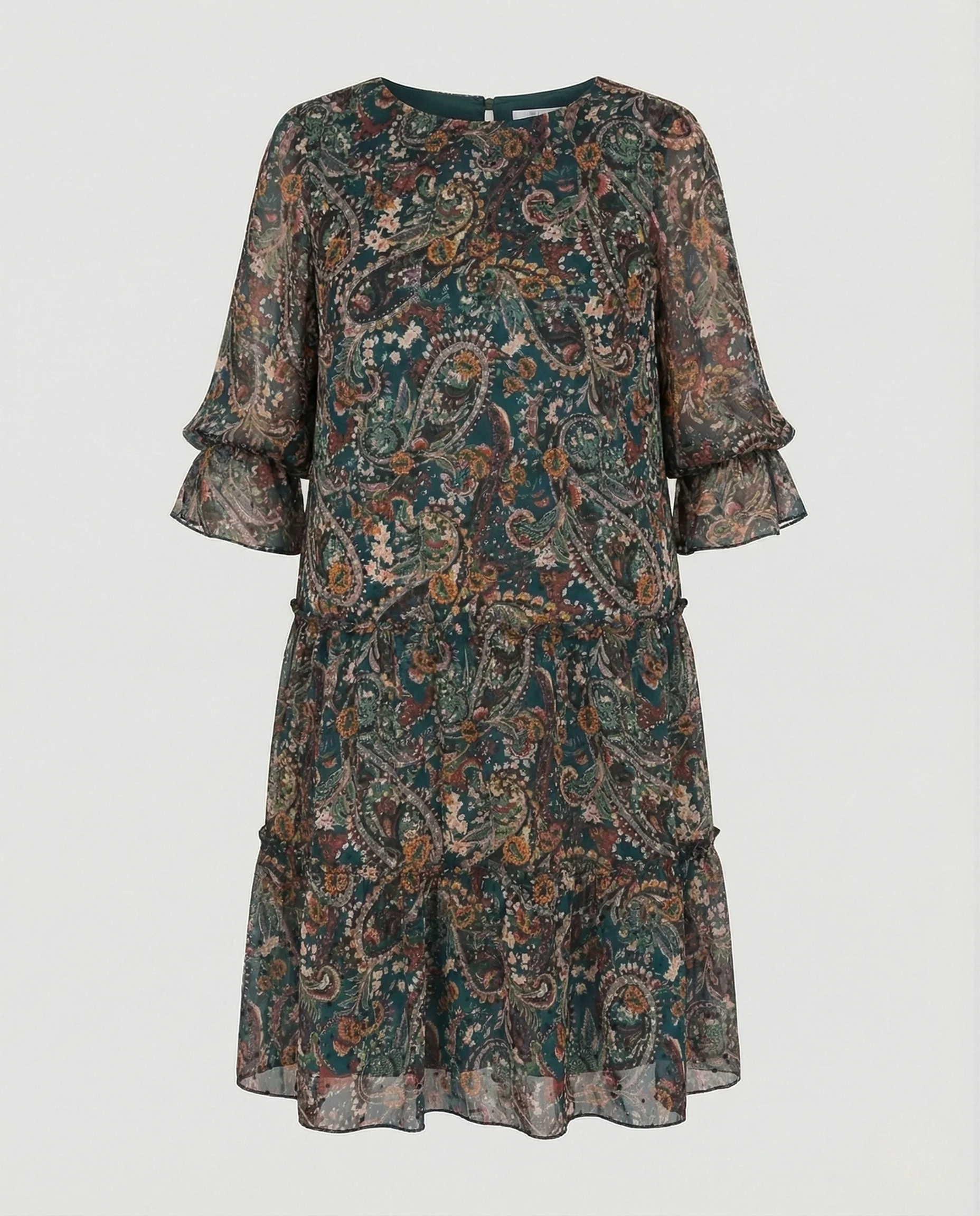 Blumenkleid Damen Midikleid Chiffon Paisley - Image 5