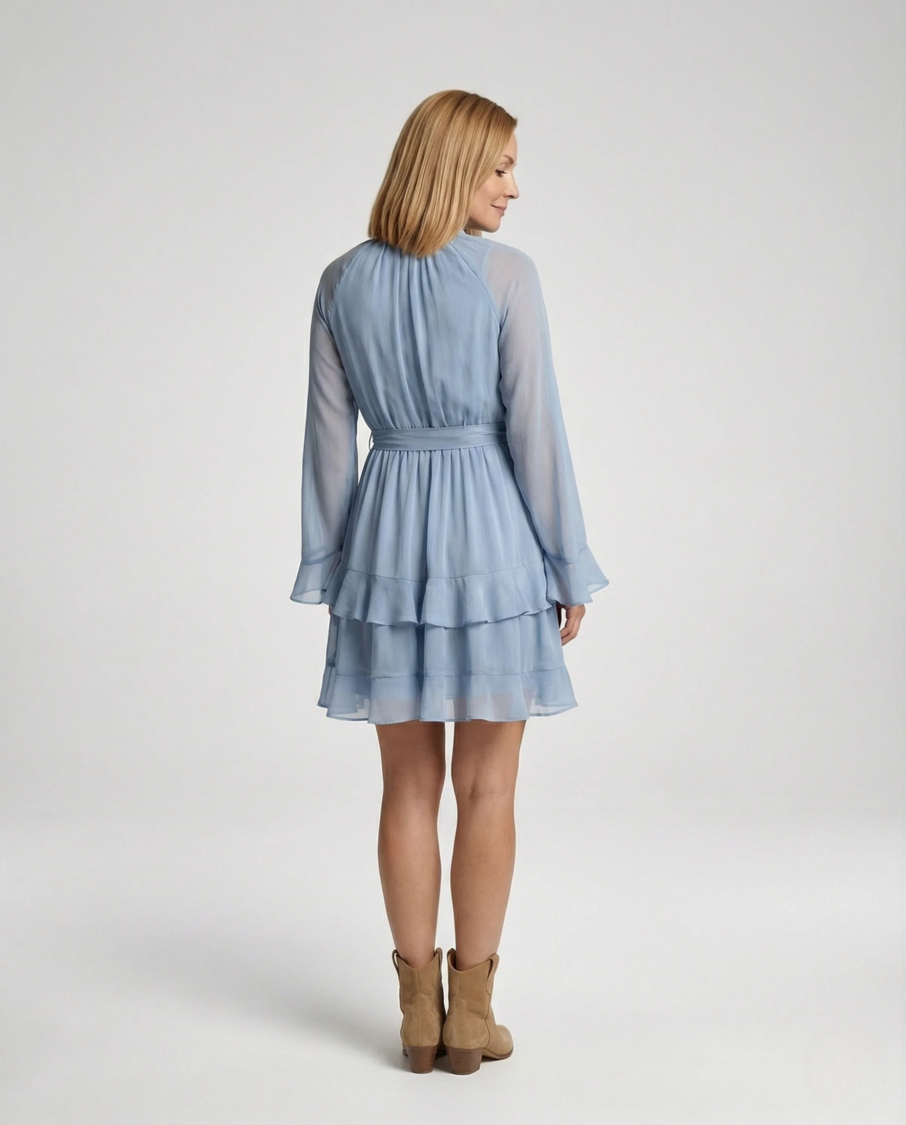 Freizeitkleid Damen Chiffon Stufenkleid - Image 4