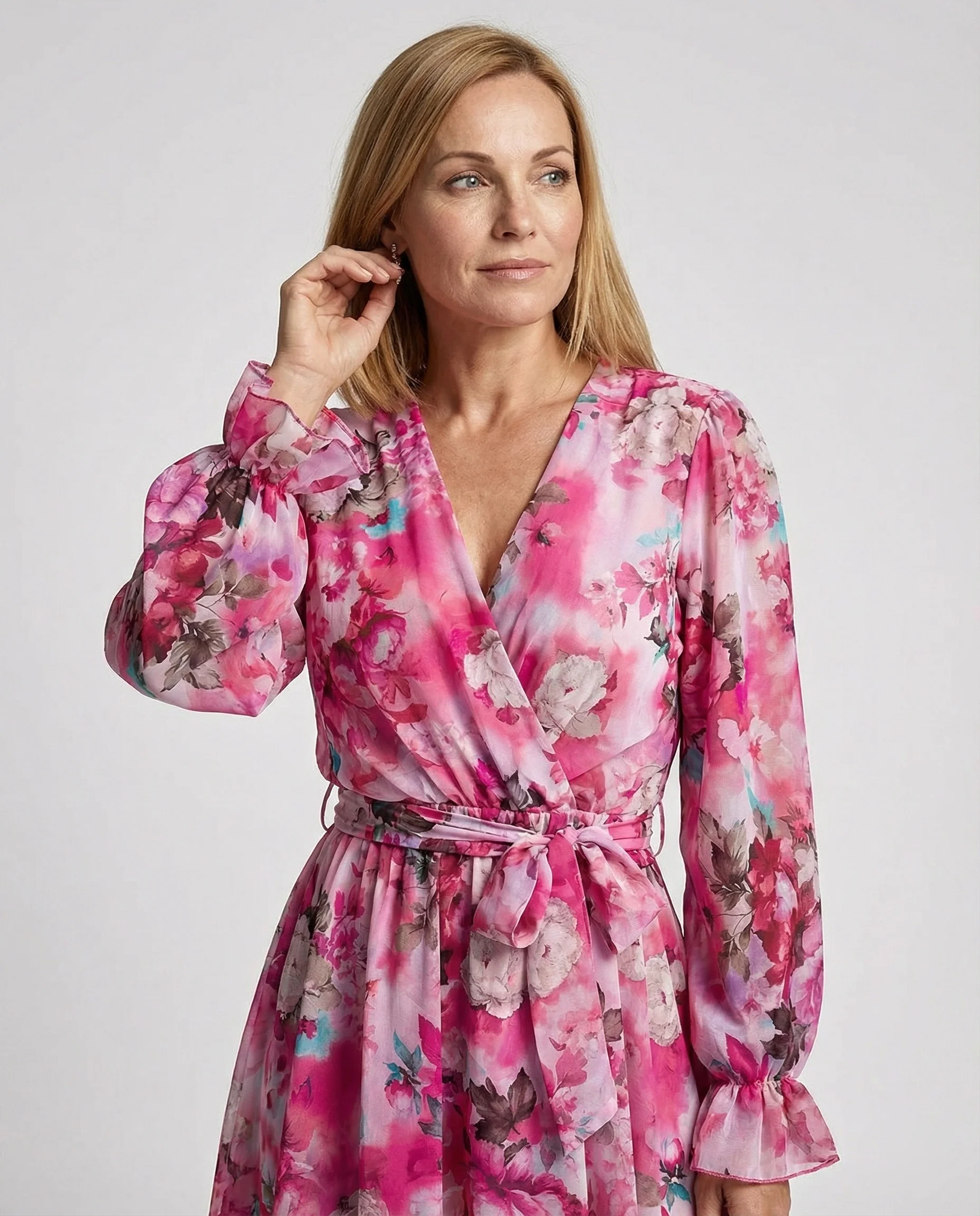 Damen Freizeitkleid Wickeloptik kurz - Image 2