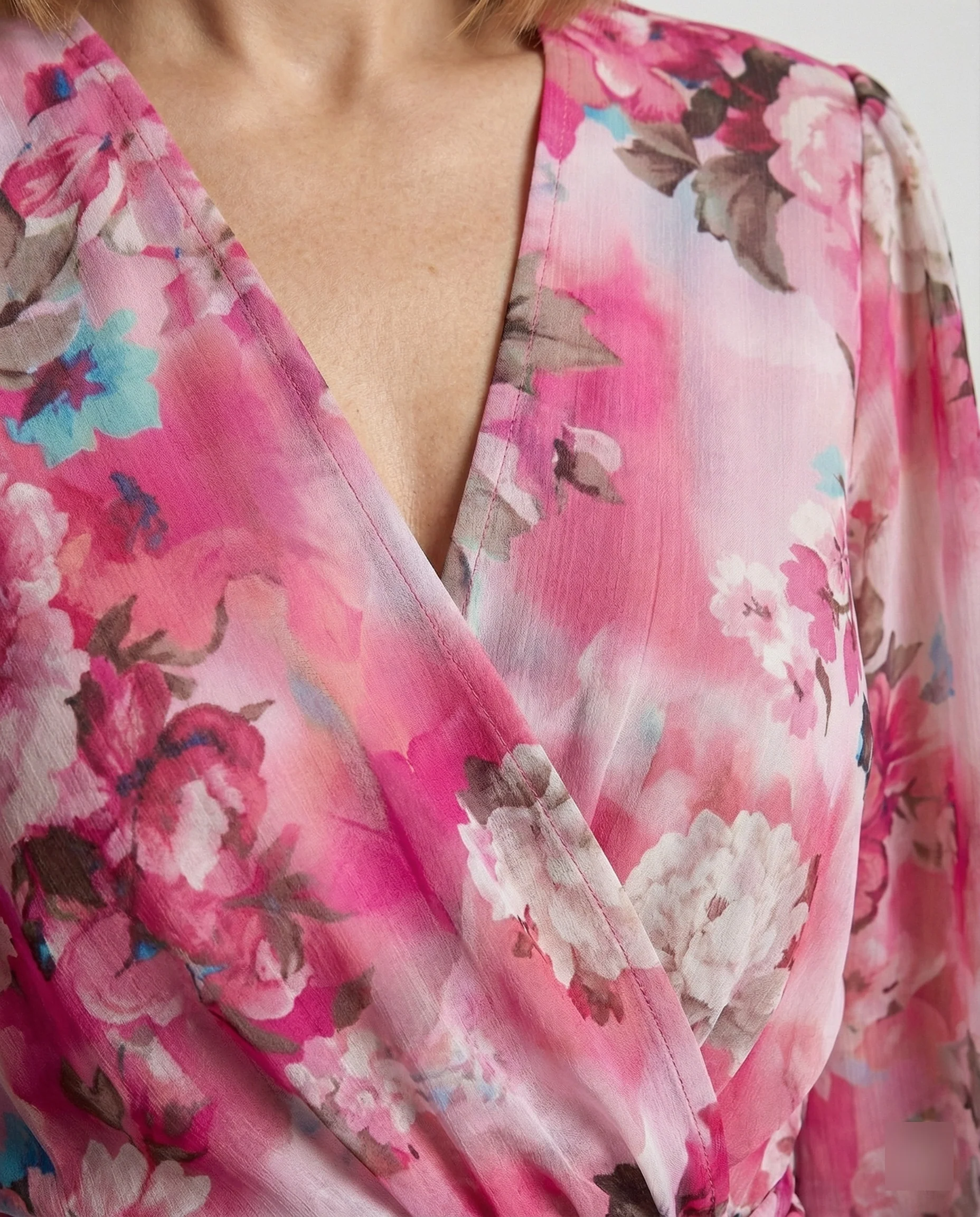 Damen Freizeitkleid Wickeloptik kurz - Image 3