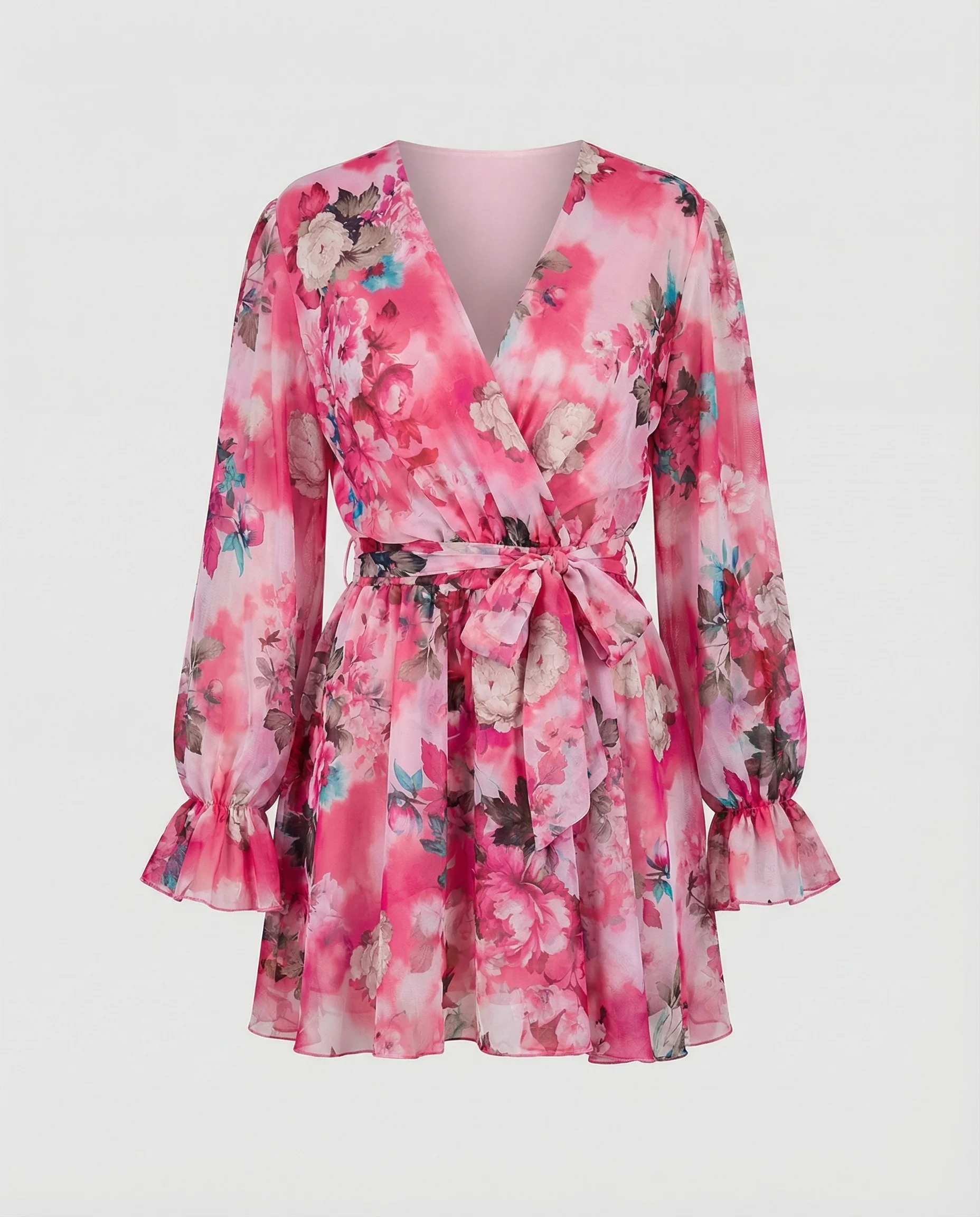 Damen Freizeitkleid Wickeloptik kurz - Image 4