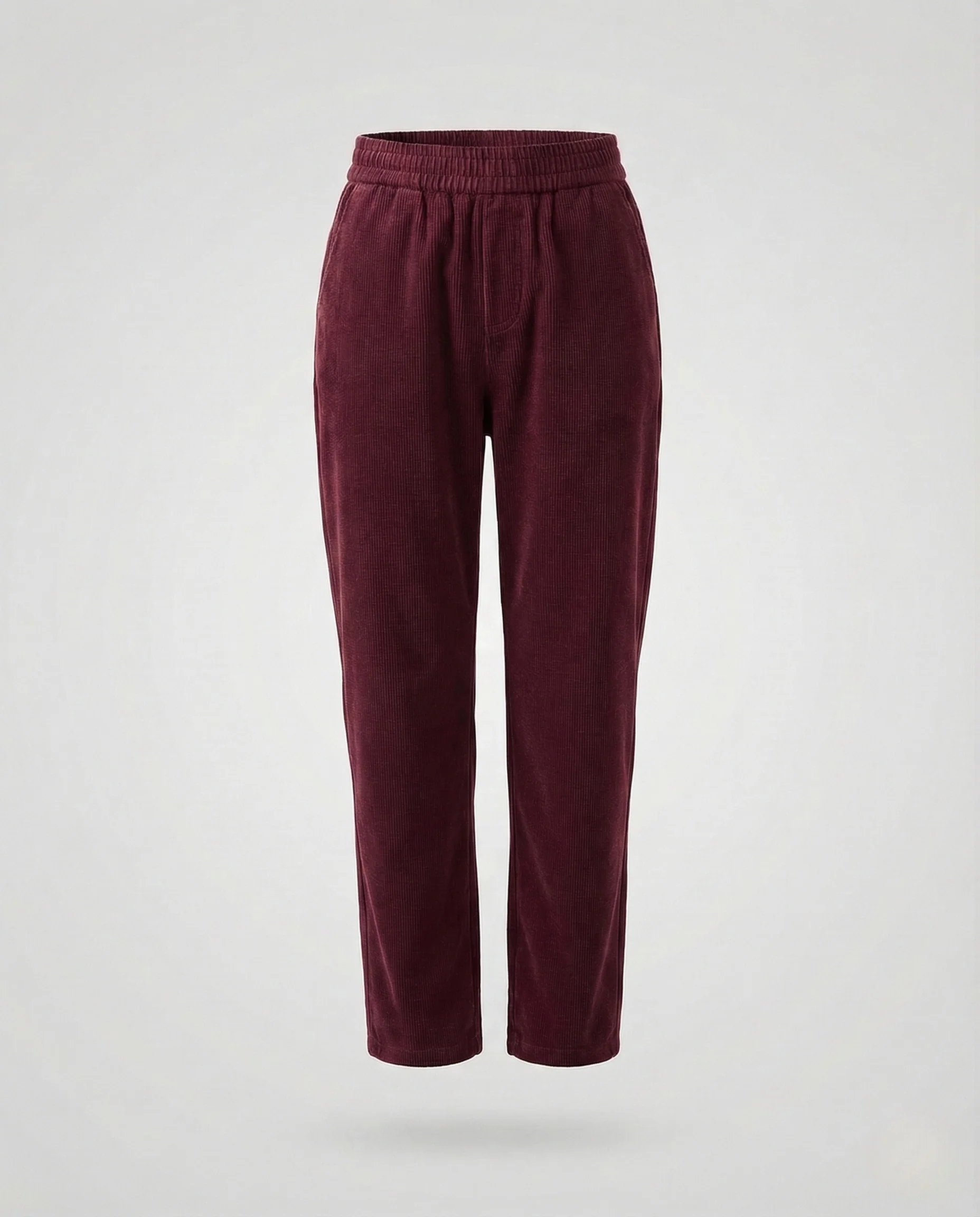 Damen Cordhose mit Elastischem Bund und Geradem Bein Freizeit Hose - Image 11