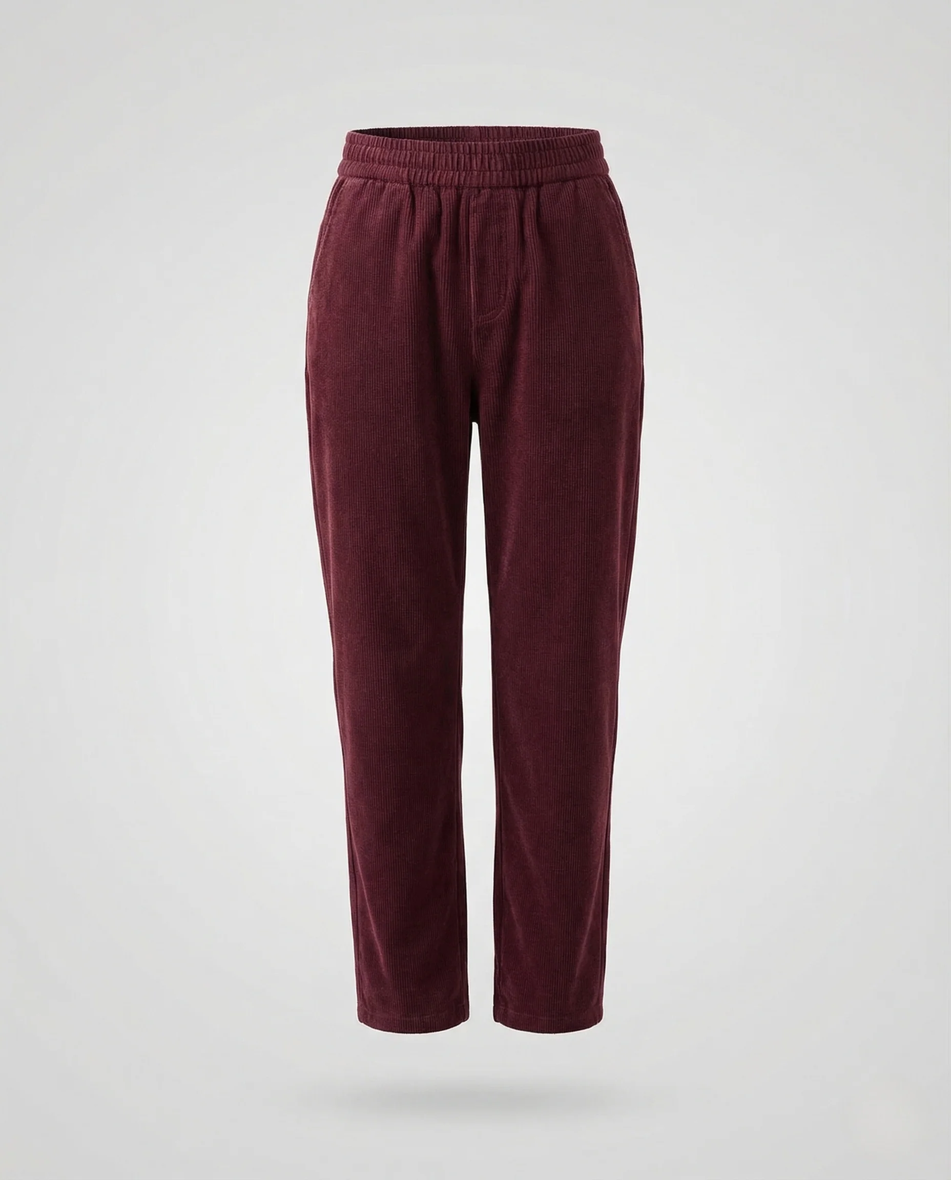 Damen Cordhose mit Elastischem Bund und Geradem Bein Freizeit Hose - Image 5