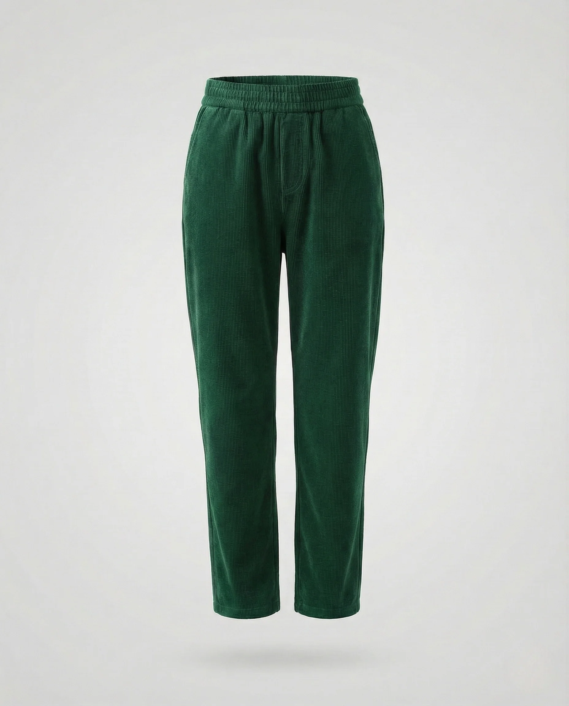 Damen Cordhose mit Elastischem Bund und Geradem Bein Freizeit Hose - Image 6