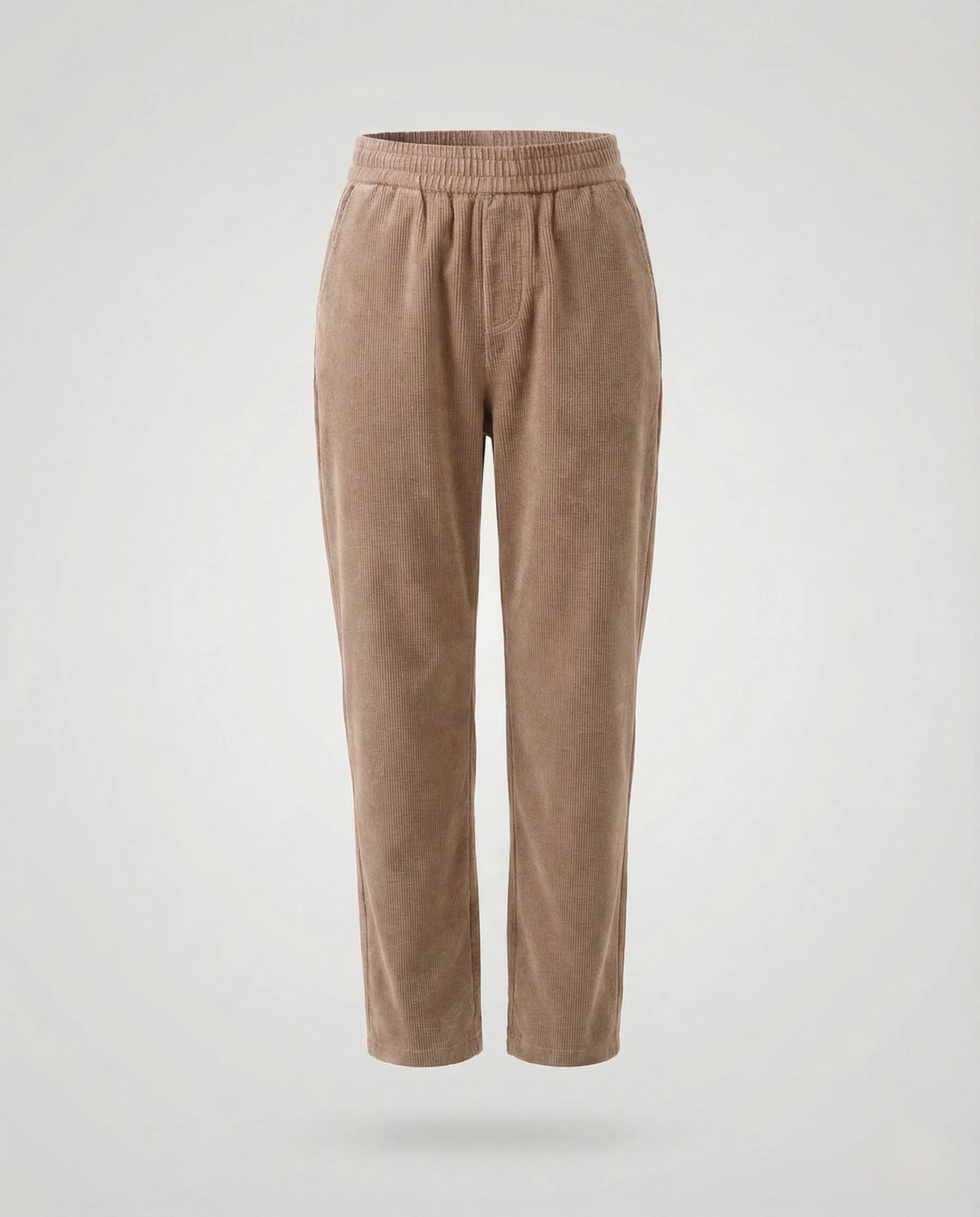 Damen Cordhose mit Elastischem Bund und Geradem Bein Freizeit Hose - Image 8