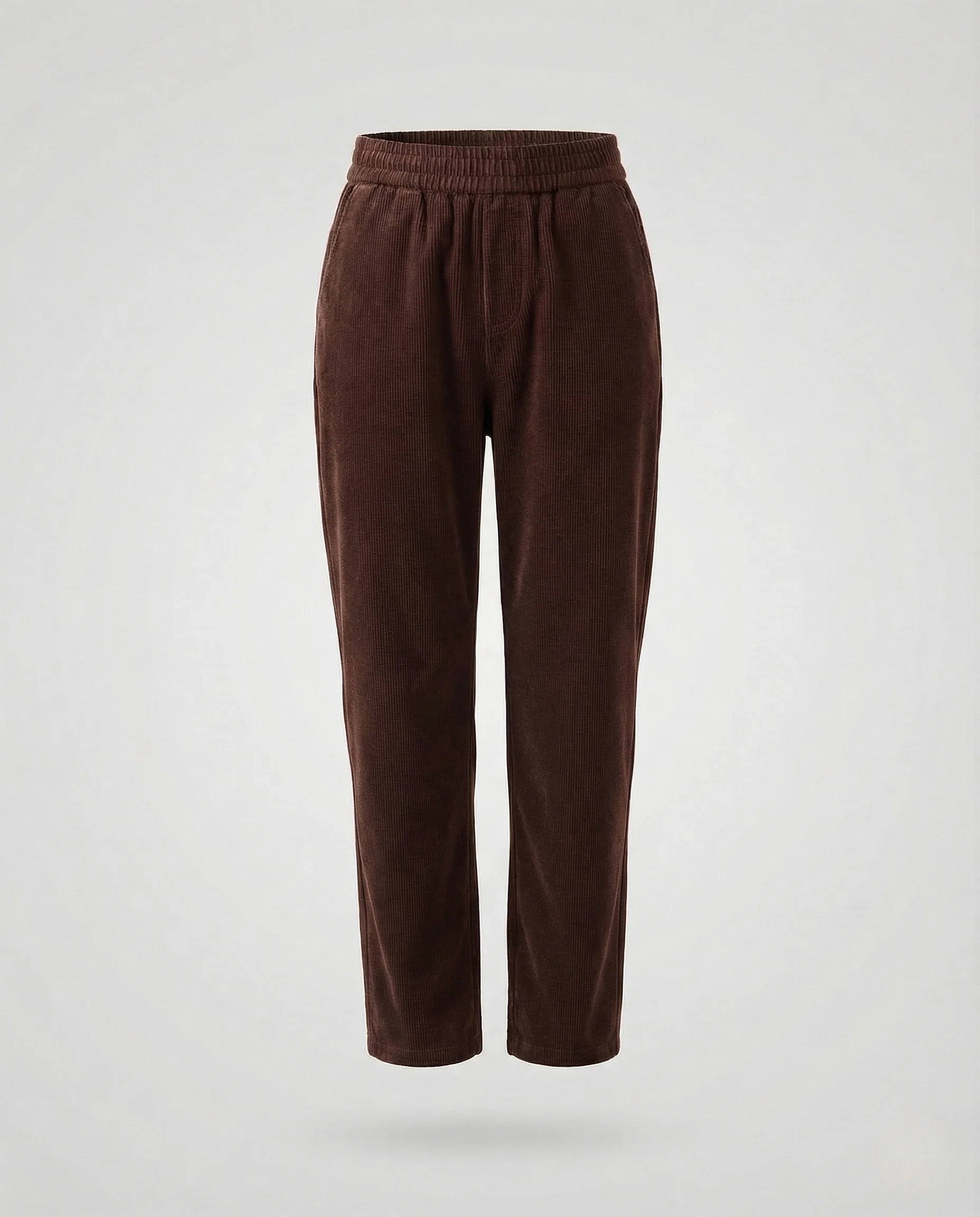 Damen Cordhose mit Elastischem Bund und Geradem Bein Freizeit Hose - Image 9